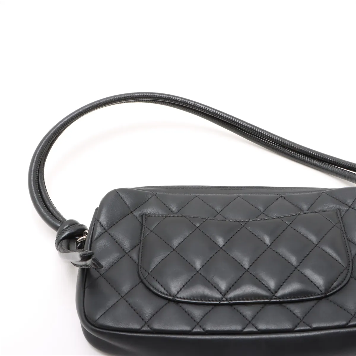 Cambon Line Lambskin Handbag Black Silver Hardware 9122902 No. 9 — view 6