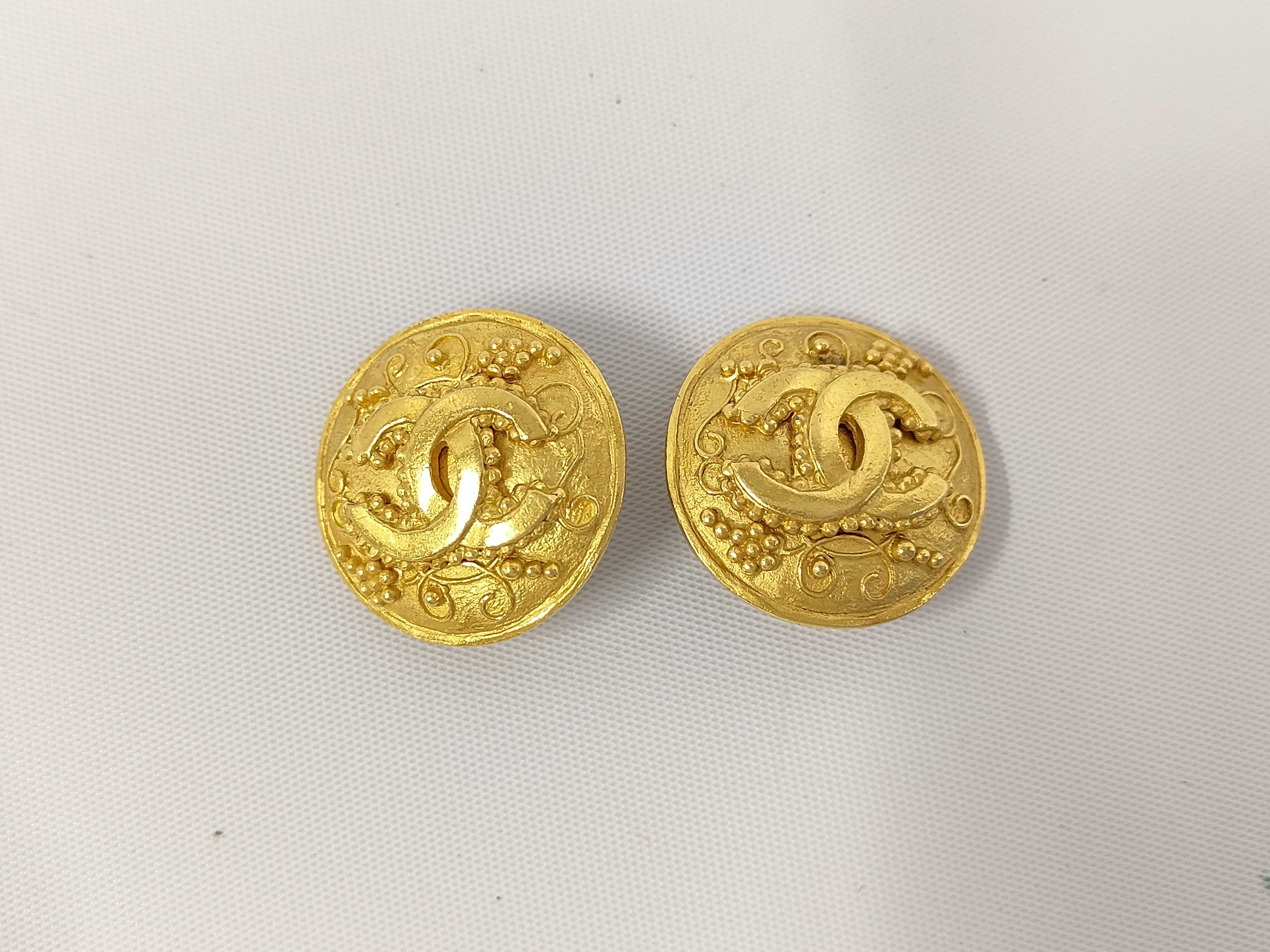 Earrings, Chanel Gold-Colored Earrings