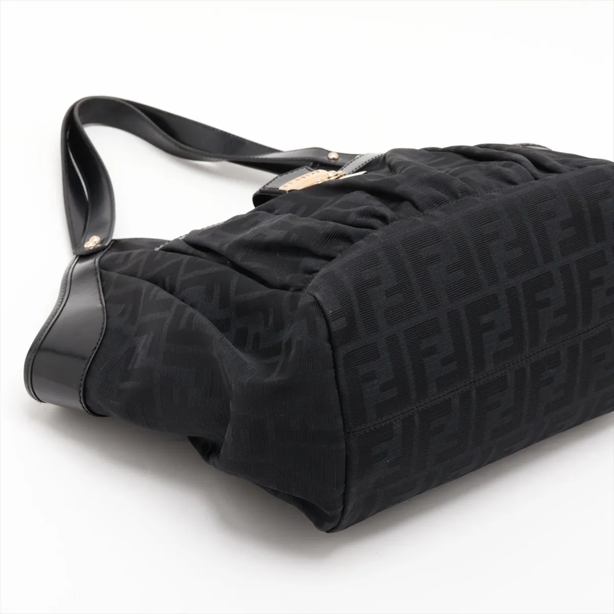 Zucca Canvas x Leather Handbag, Black, 8BR634 — view 4