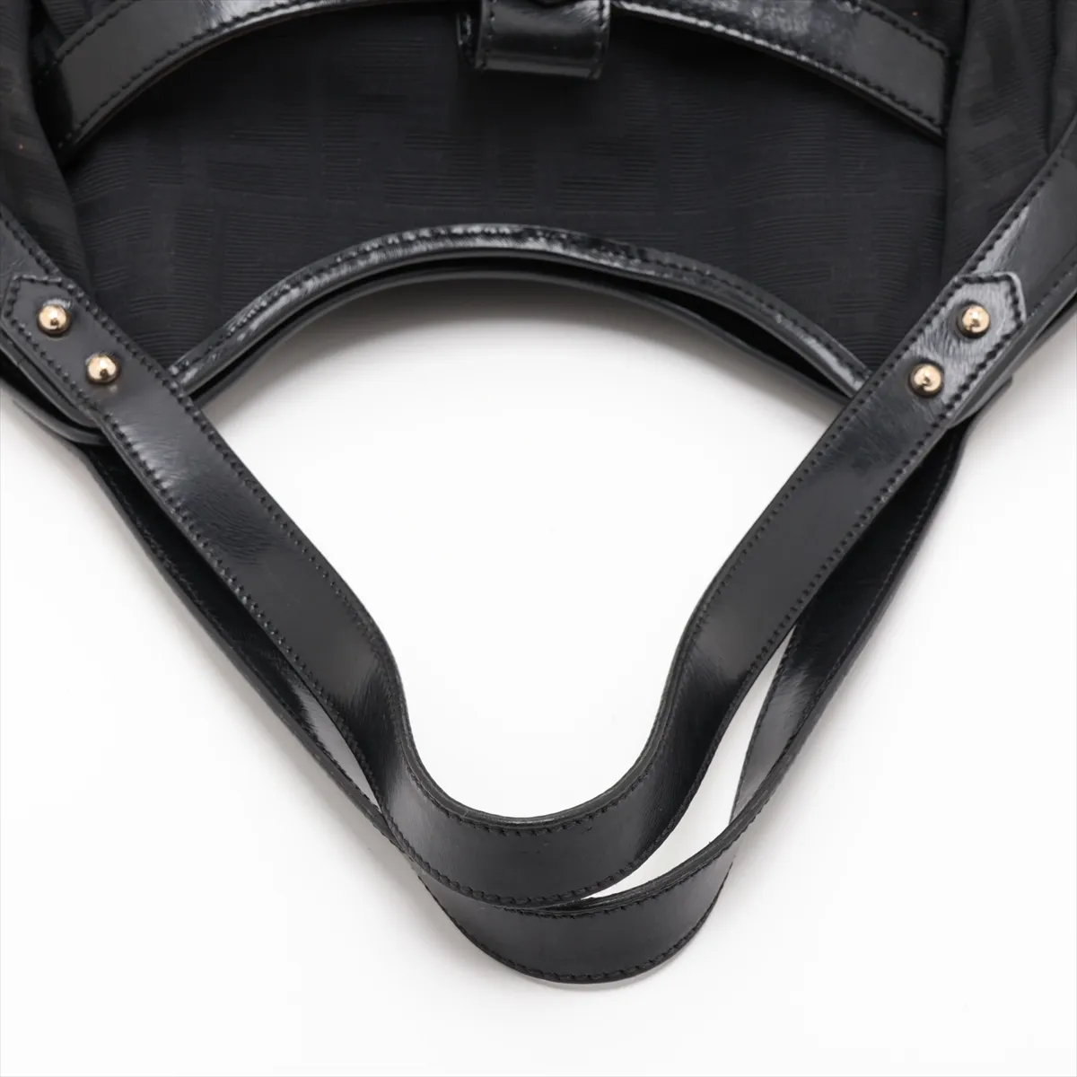Zucca Canvas x Leather Handbag, Black, 8BR634 — view 5