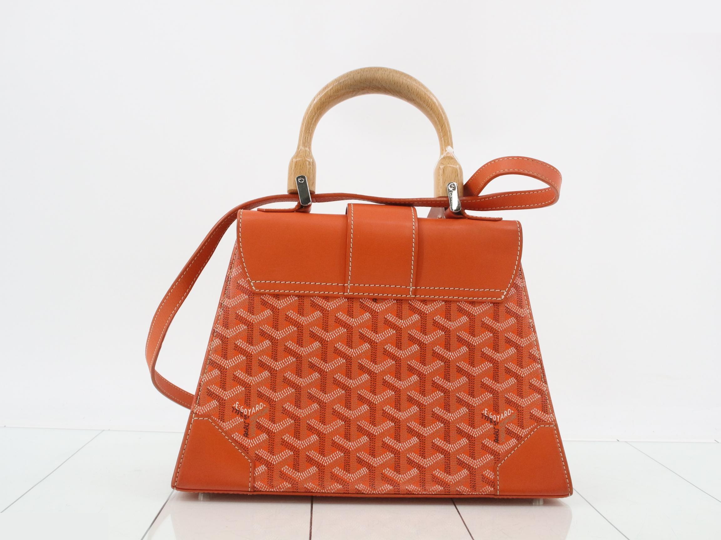 Saigon Leather 2-Way Shoulder/Handbag, Orange — view 2