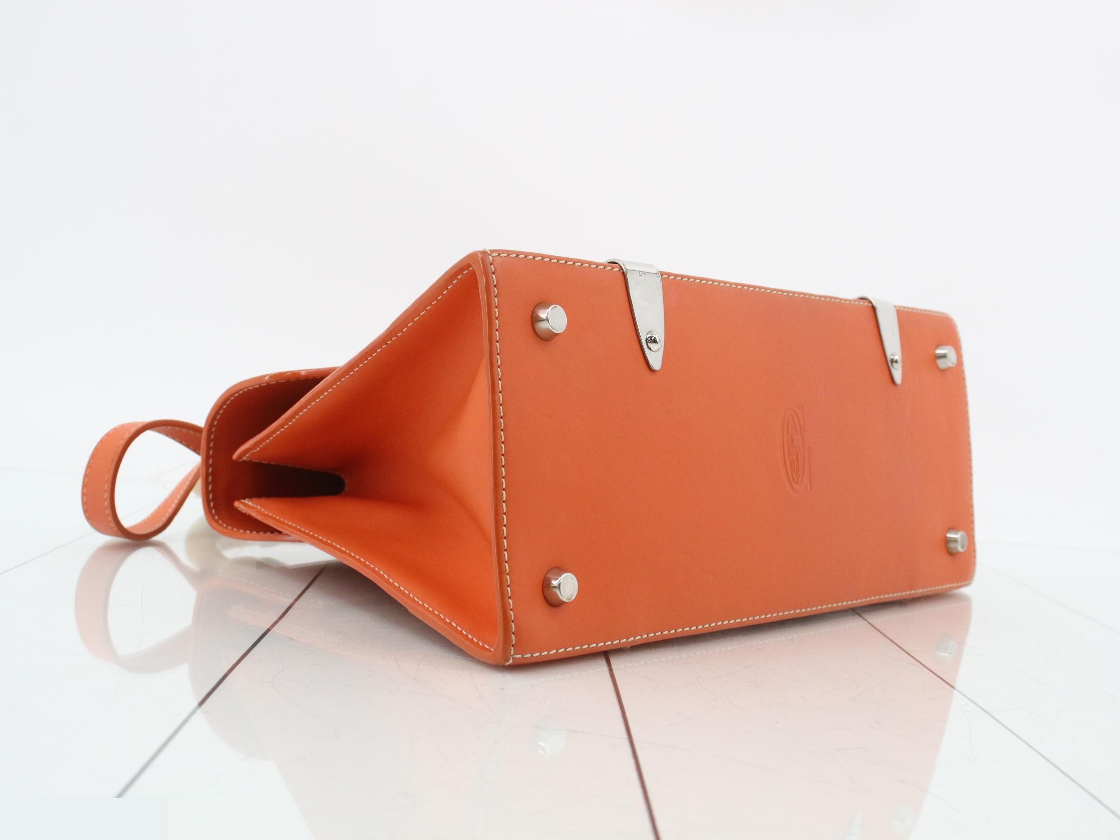 Saigon Leather 2-Way Shoulder/Handbag, Orange — view 5