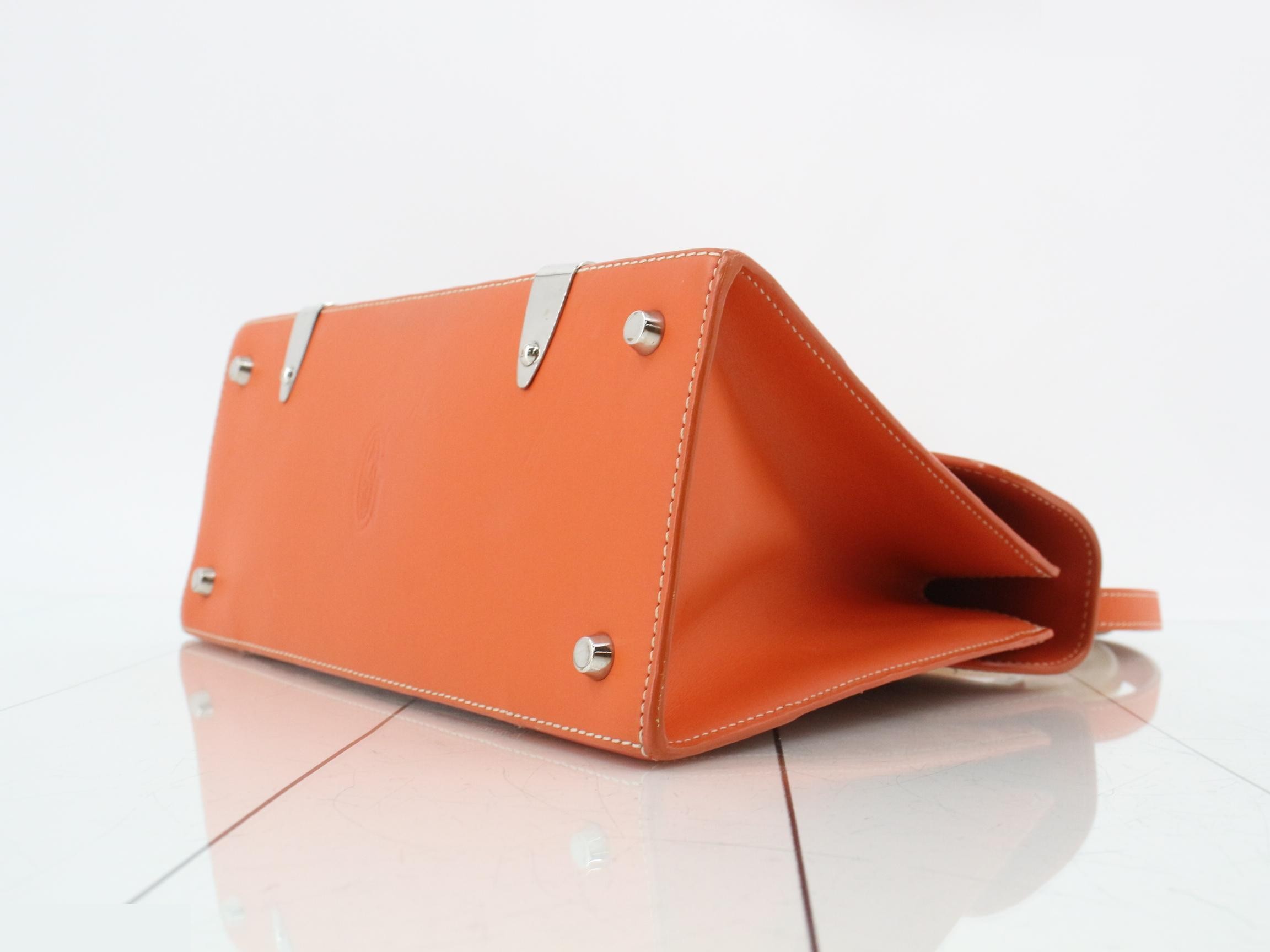Saigon Leather 2-Way Shoulder/Handbag, Orange — view 6