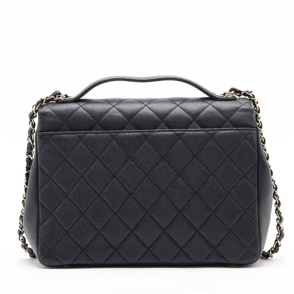 Business Affinity Caviar Skin 2-Way Handbag, Black with Gold Hardware, 25452587 (Serial Number in the 25s) — view 2