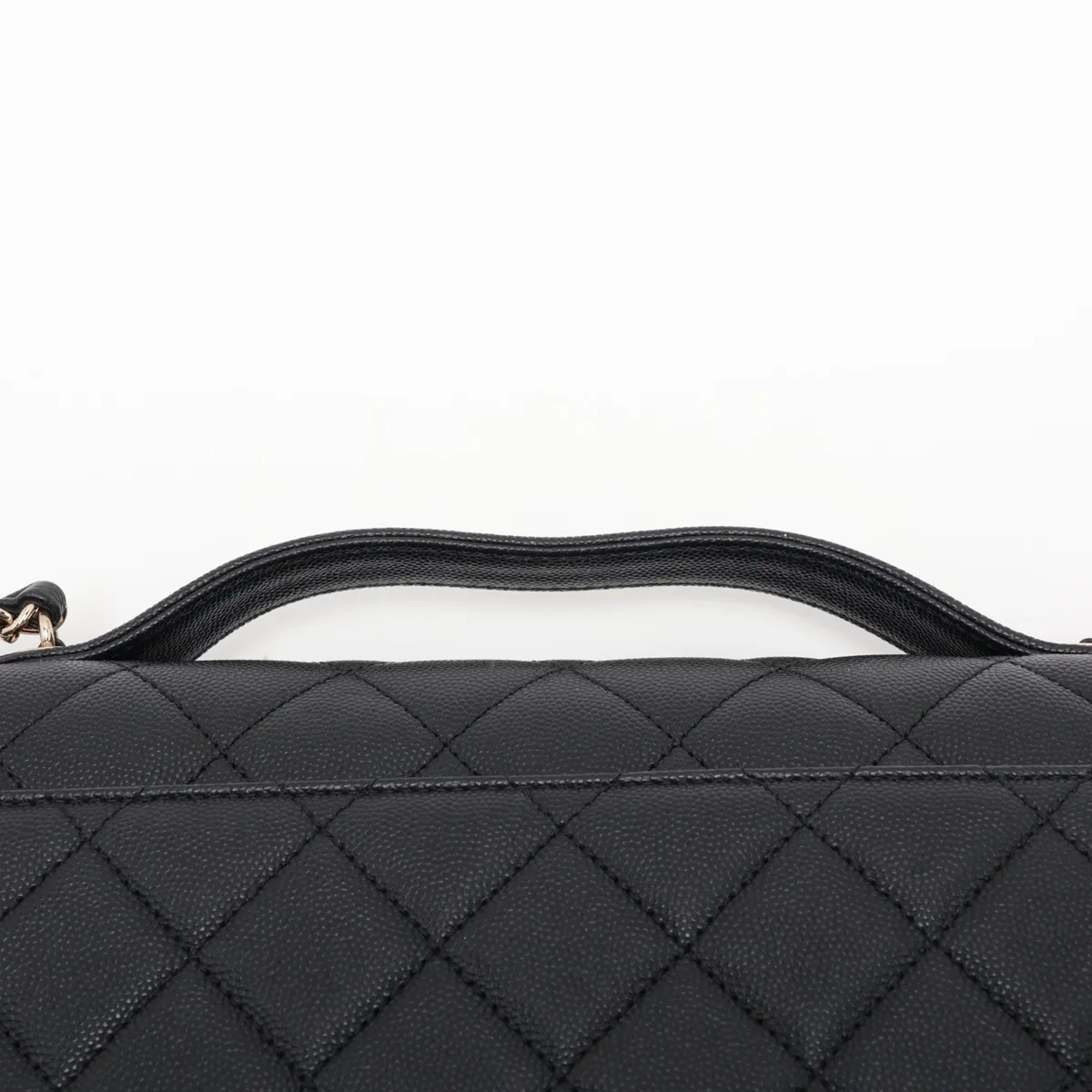 Business Affinity Caviar Skin 2-Way Handbag, Black with Gold Hardware, 25452587 (Serial Number in the 25s) — view 6