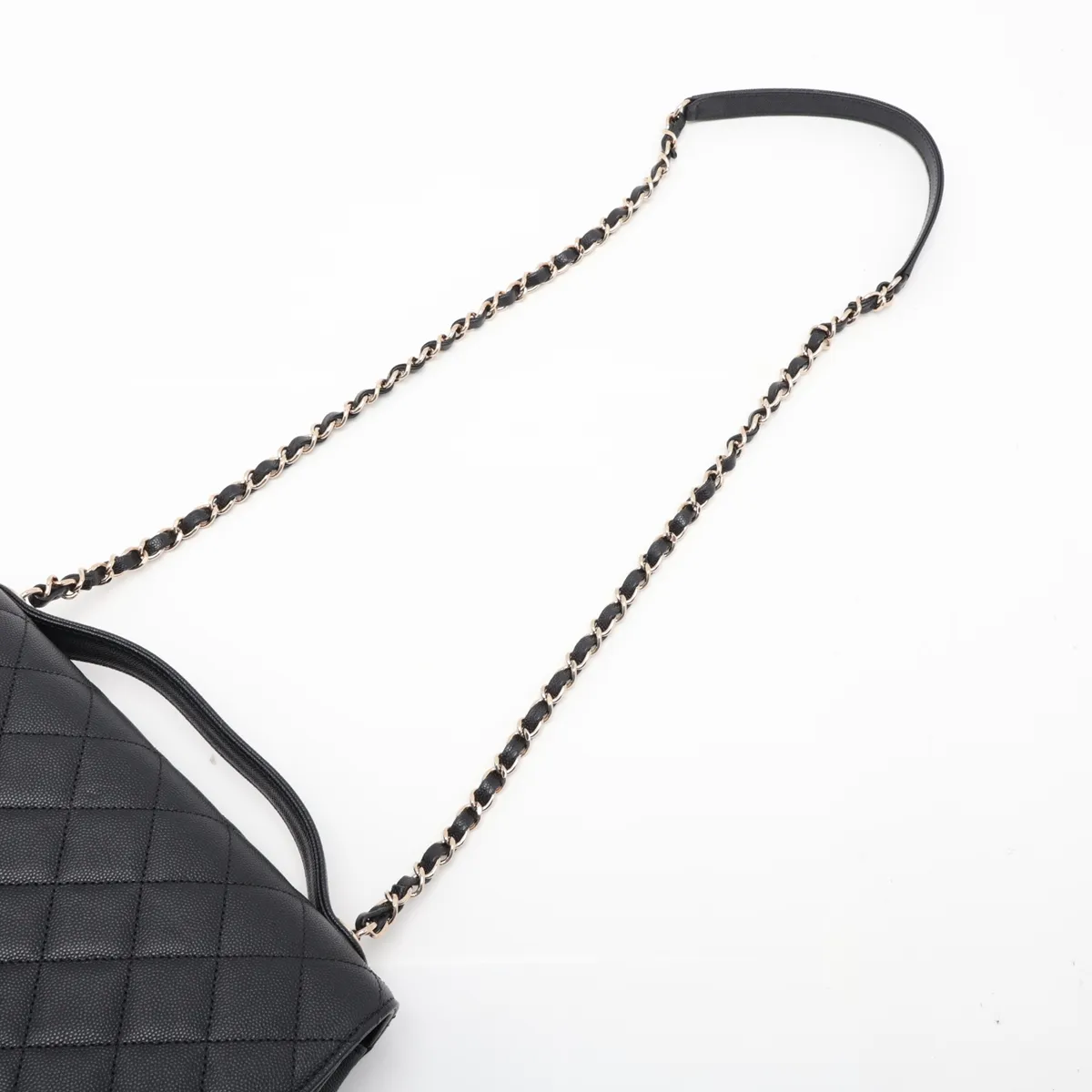 Business Affinity Caviar Skin 2-Way Handbag, Black with Gold Hardware, 25452587 (Serial Number in the 25s) — view 7