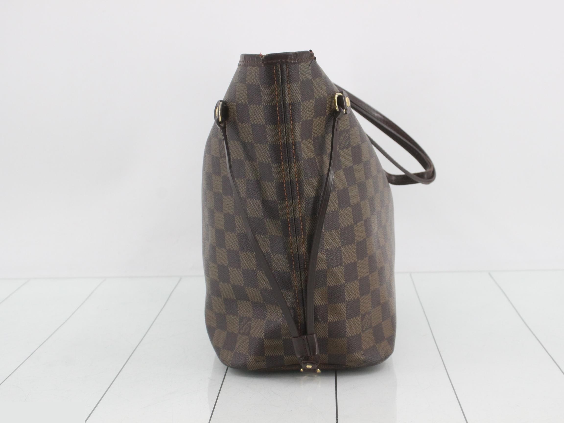 Neverfull MM Damier Ebene Brown Tote Bag — view 4