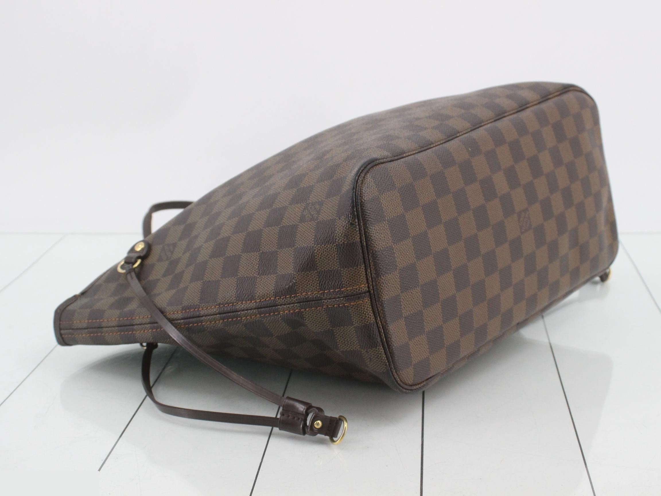 Neverfull MM Damier Ebene Brown Tote Bag — view 5