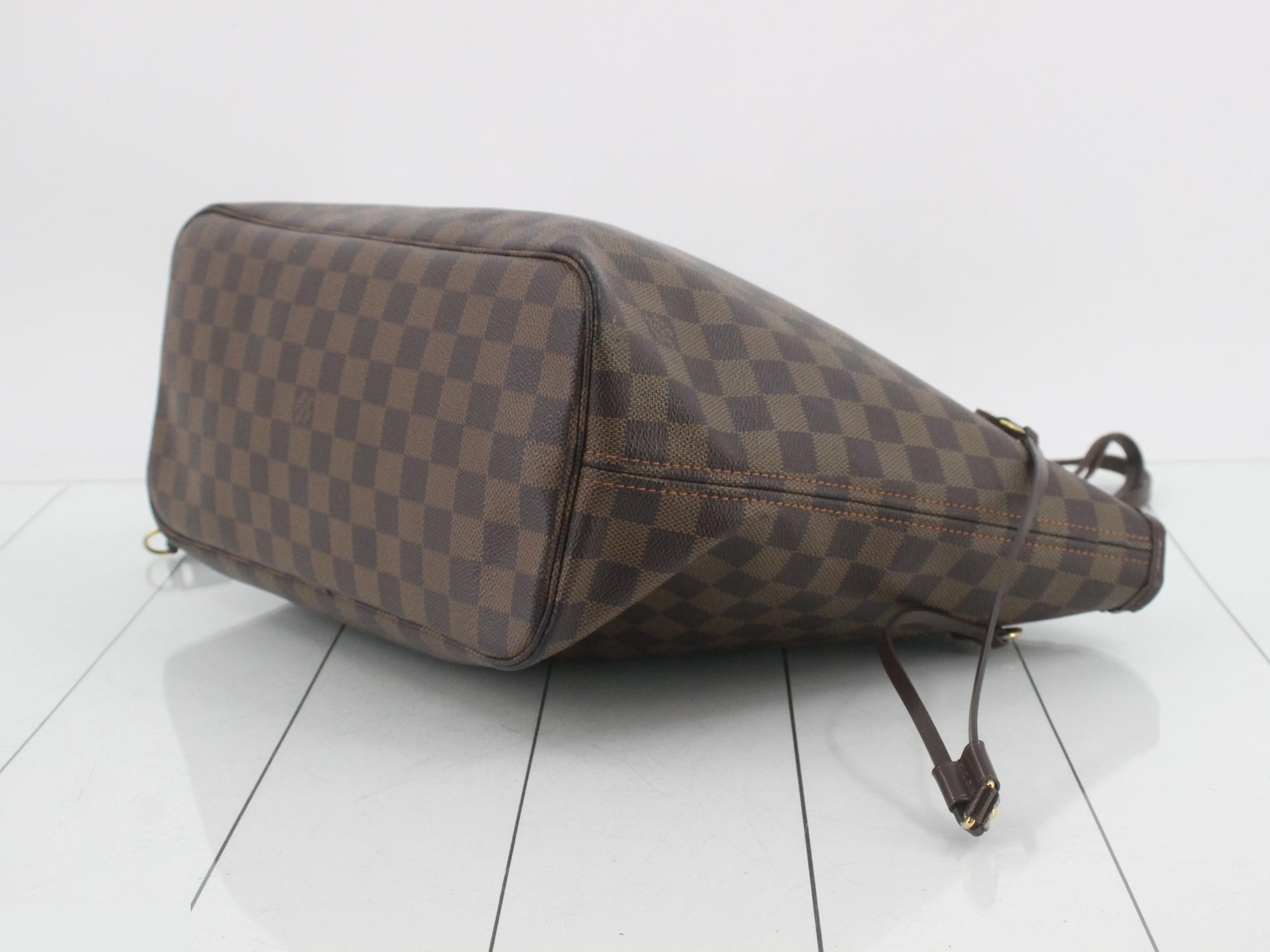 Neverfull MM Damier Ebene Brown Tote Bag — view 6