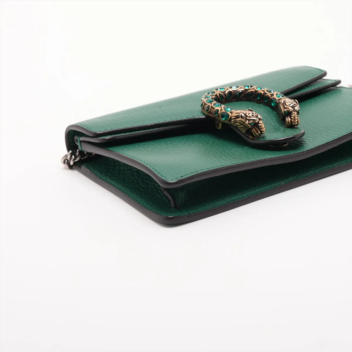 Dionysus 476432 Leather Chain Shoulder Bag, Green — view 4