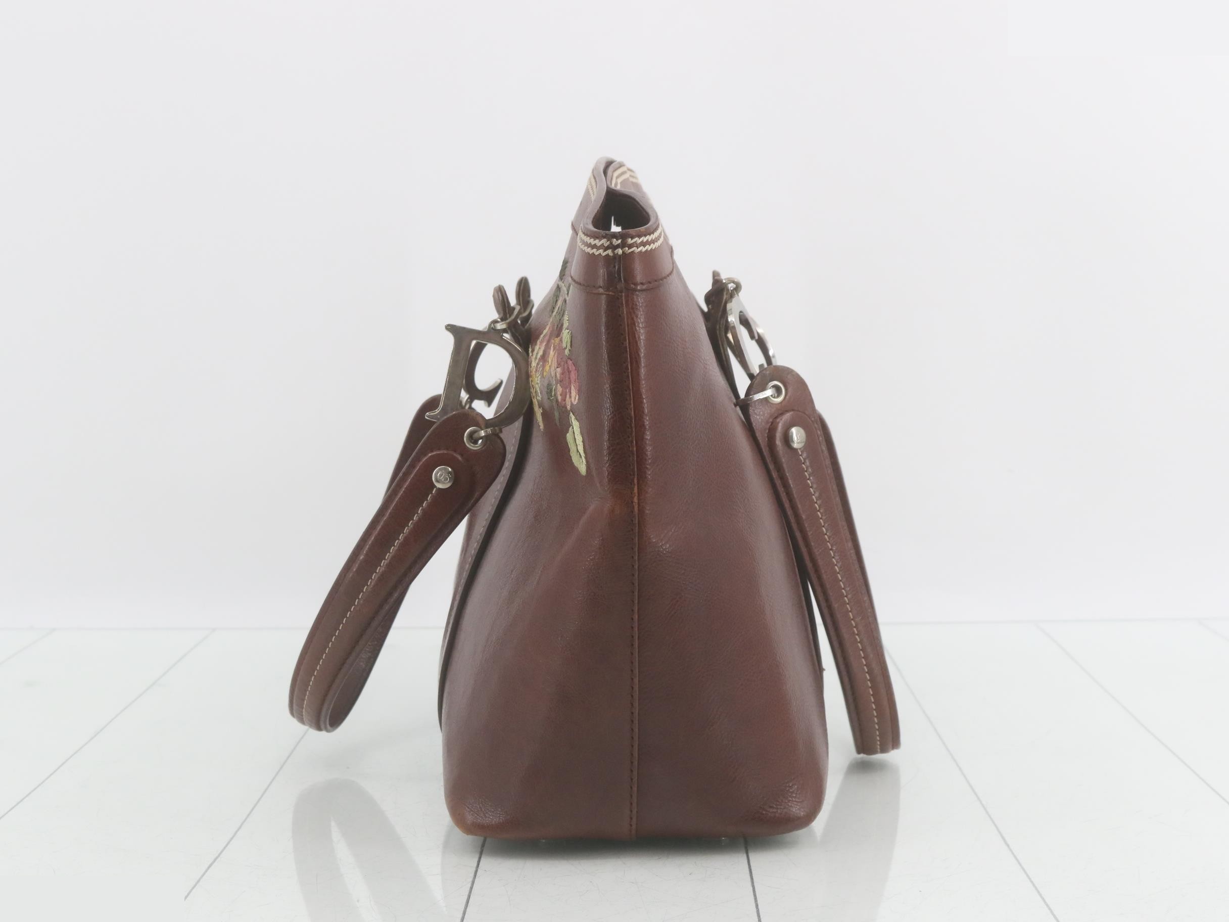 leather tote bag, brown — view 3