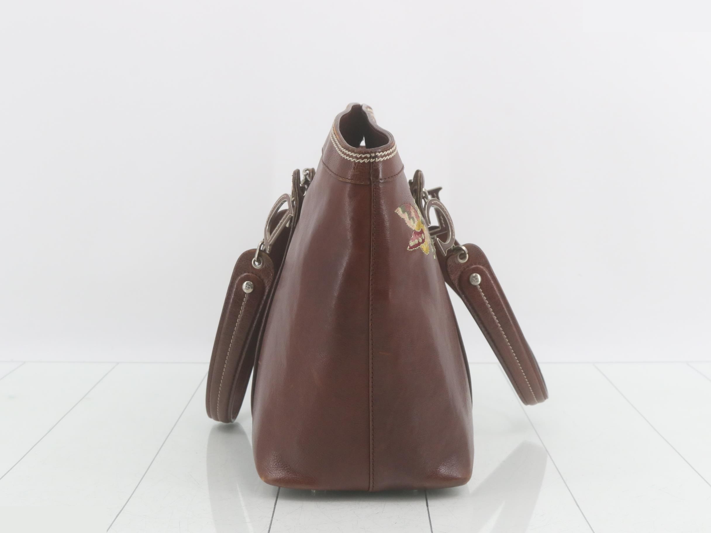 leather tote bag, brown — view 4