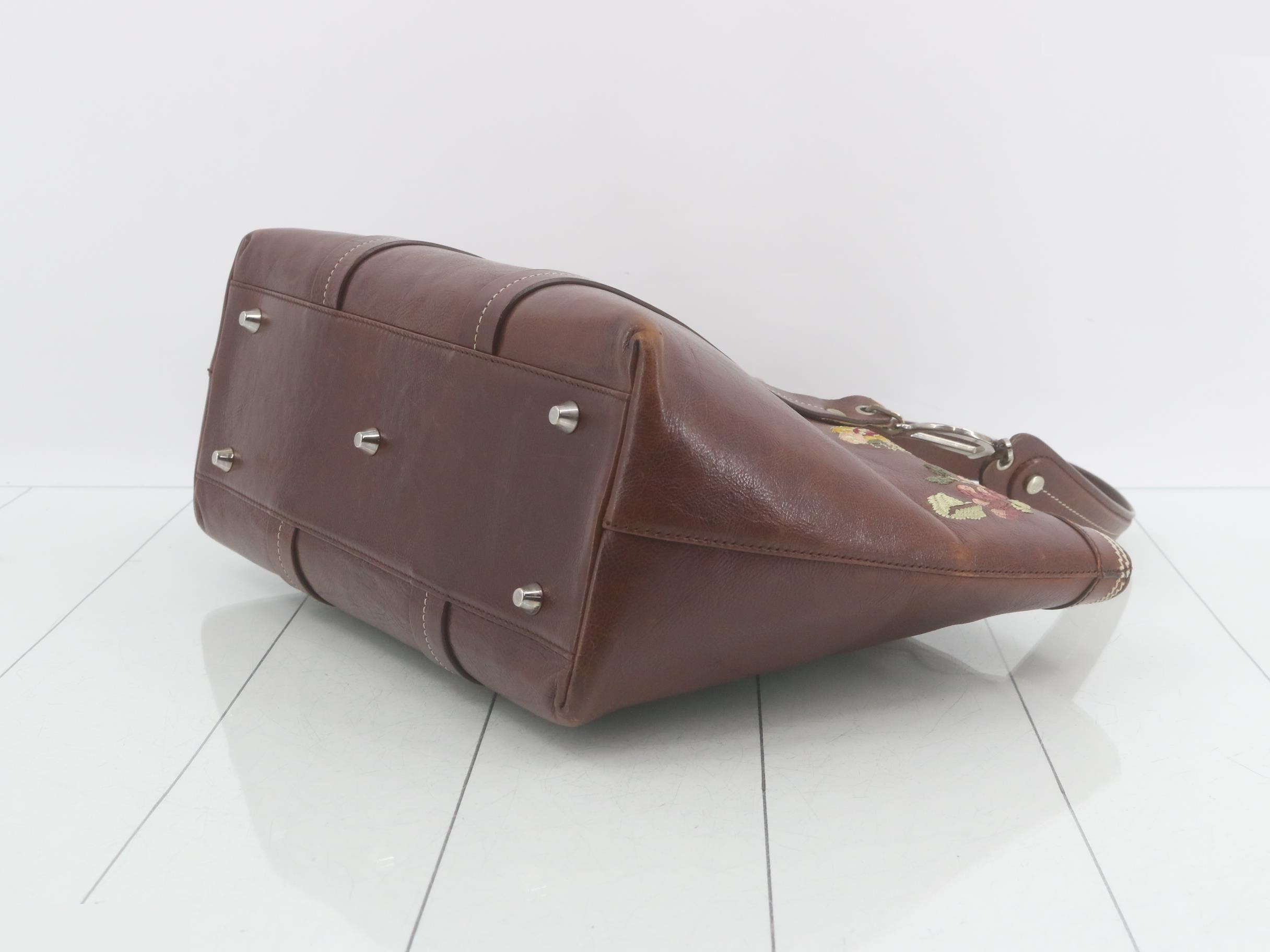 leather tote bag, brown — view 6