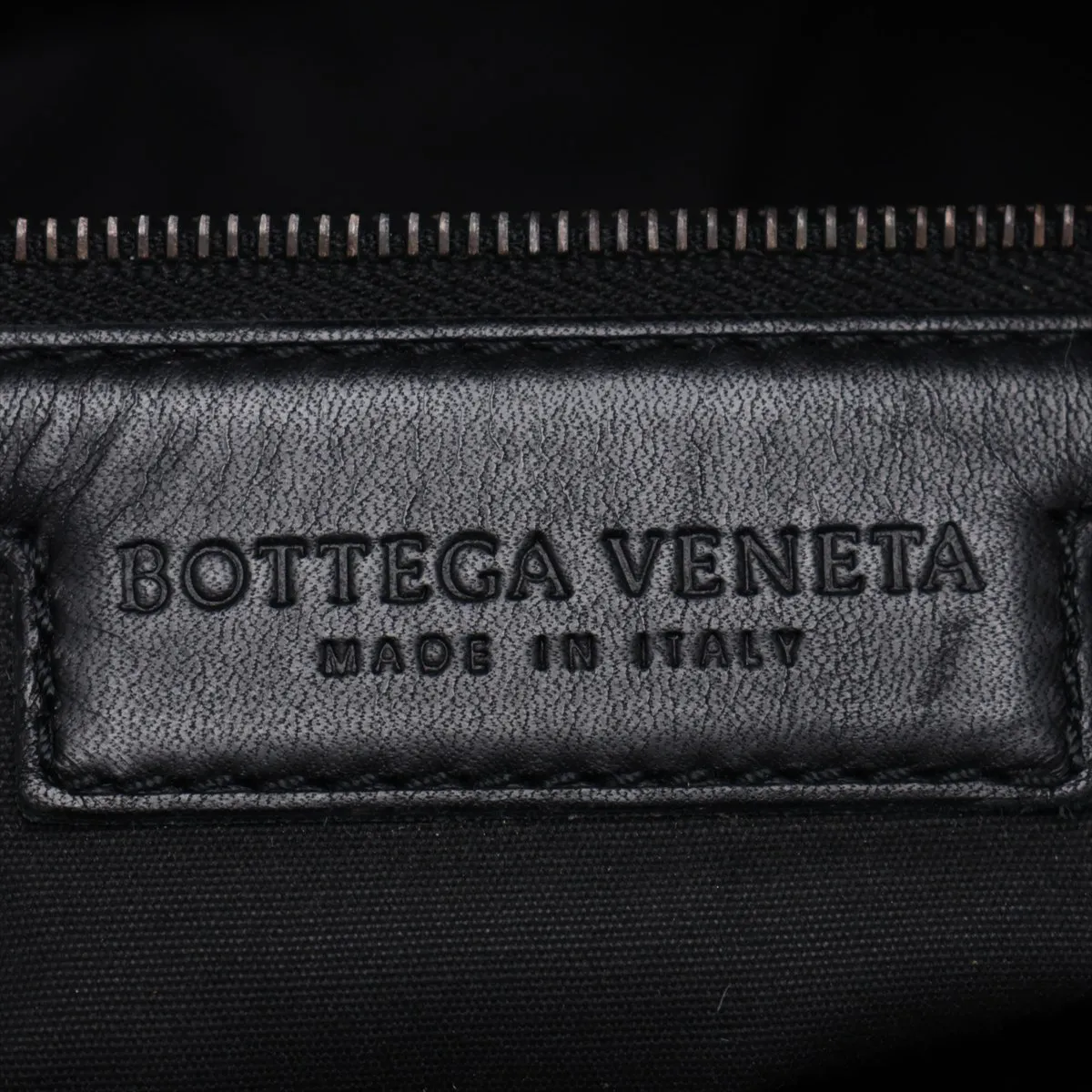 Intrecciato Leather Boston Bag, Black, 129520 — view 9
