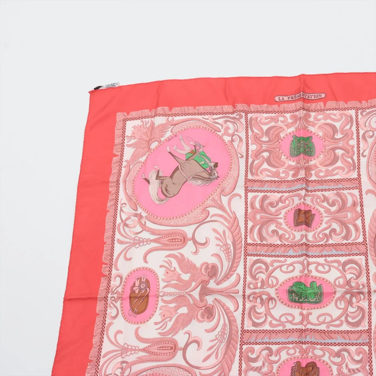 Carre 90 LA PRESENTATION Scarf, Silk, Red, — view 2