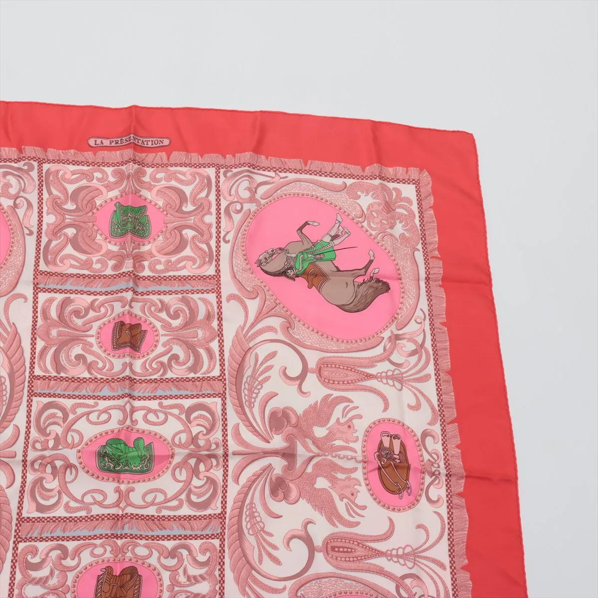 Carre 90 LA PRESENTATION Scarf, Silk, Red, — view 3