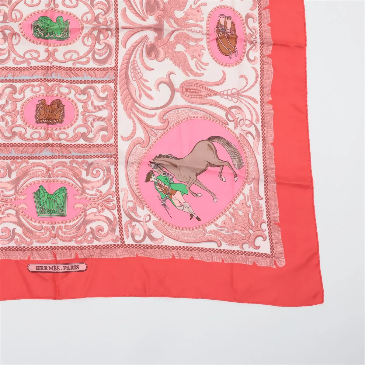 Carre 90 LA PRESENTATION Scarf, Silk, Red, — view 4