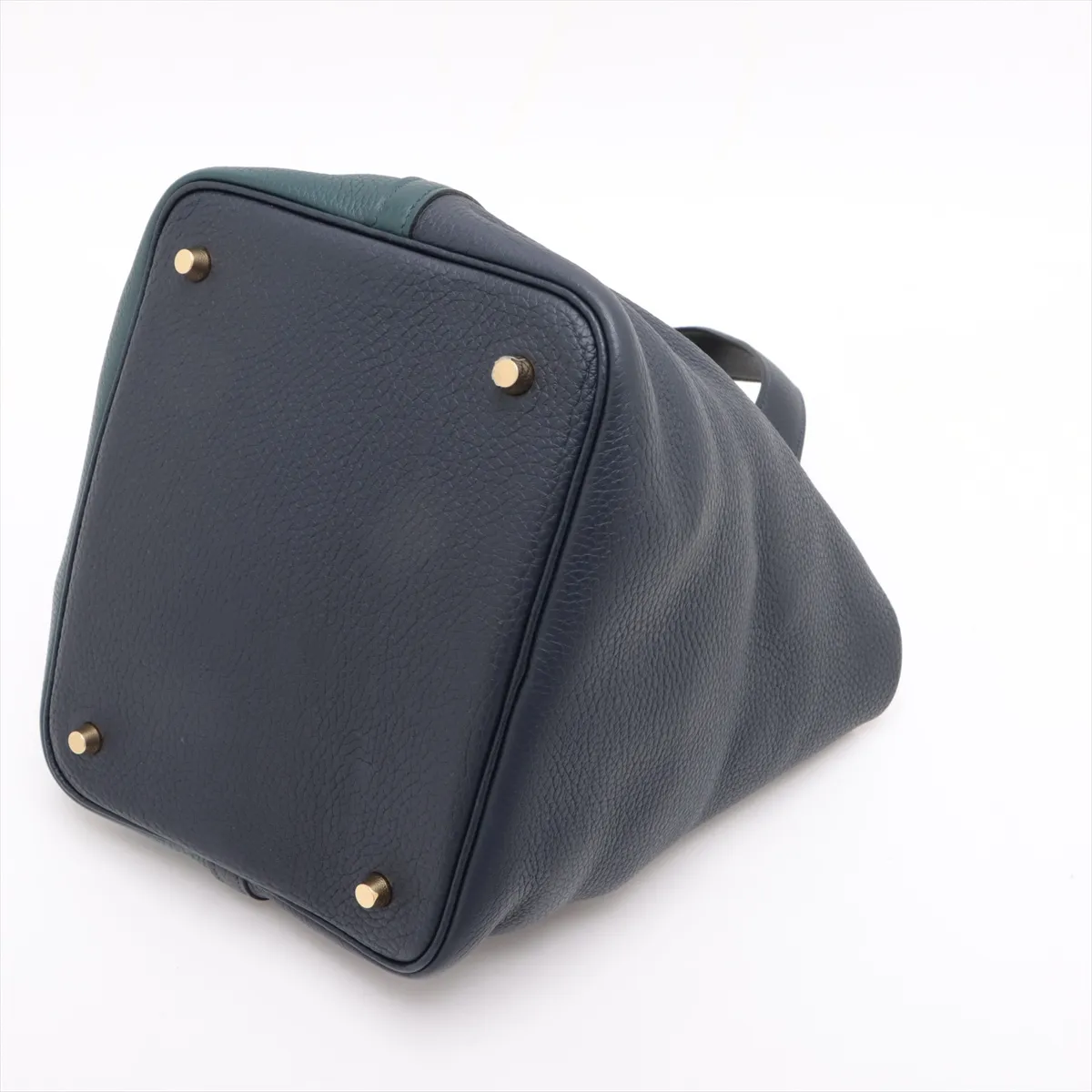 Picotan Lock 22 MM Cazac 2 Taurillon Clemence Vert Bosfort x Black x Deep Blue Gold hardware Y:2020 Cadena cannot be unlocked without key — view 3