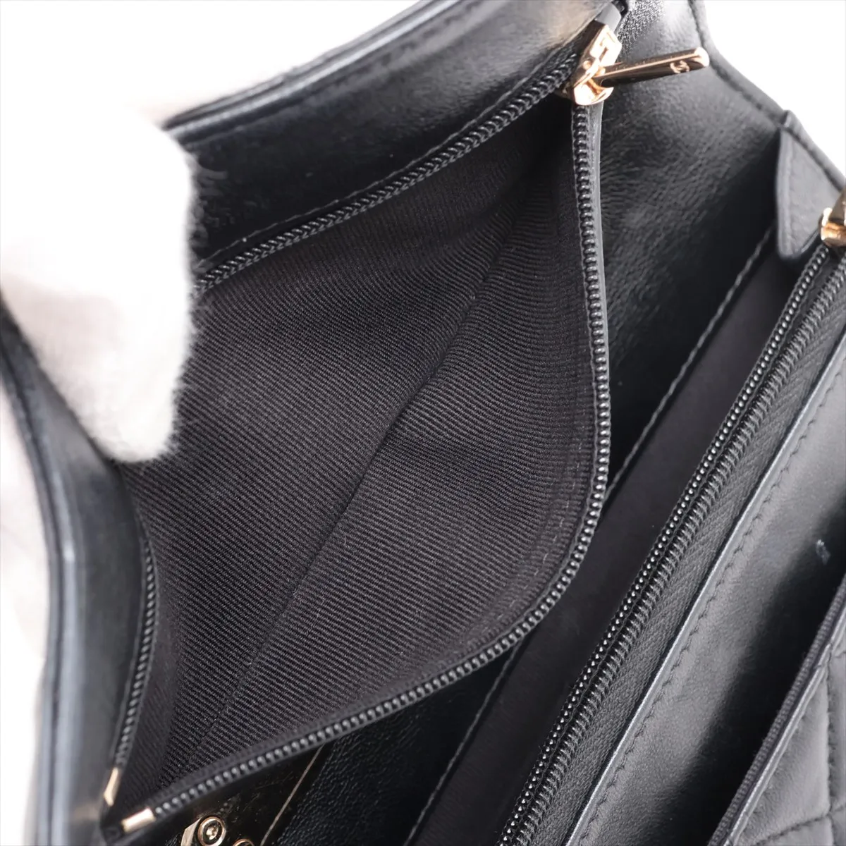 Matelassé Lambskin 2-Way Shoulder Bag, Black with Gold Hardware, J2G6X73L, Random Plate, AP2844 — view 12