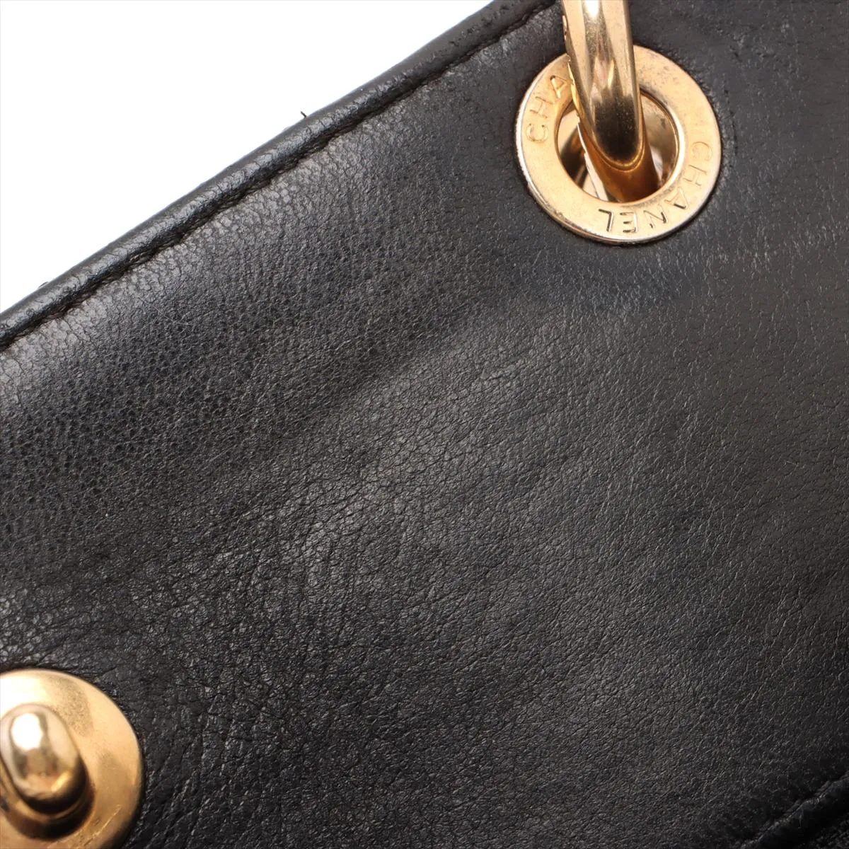Chevron Lambskin Chain Shoulder Bag V Stitch Black Gold Hardware 24526771 24th Series — view 12