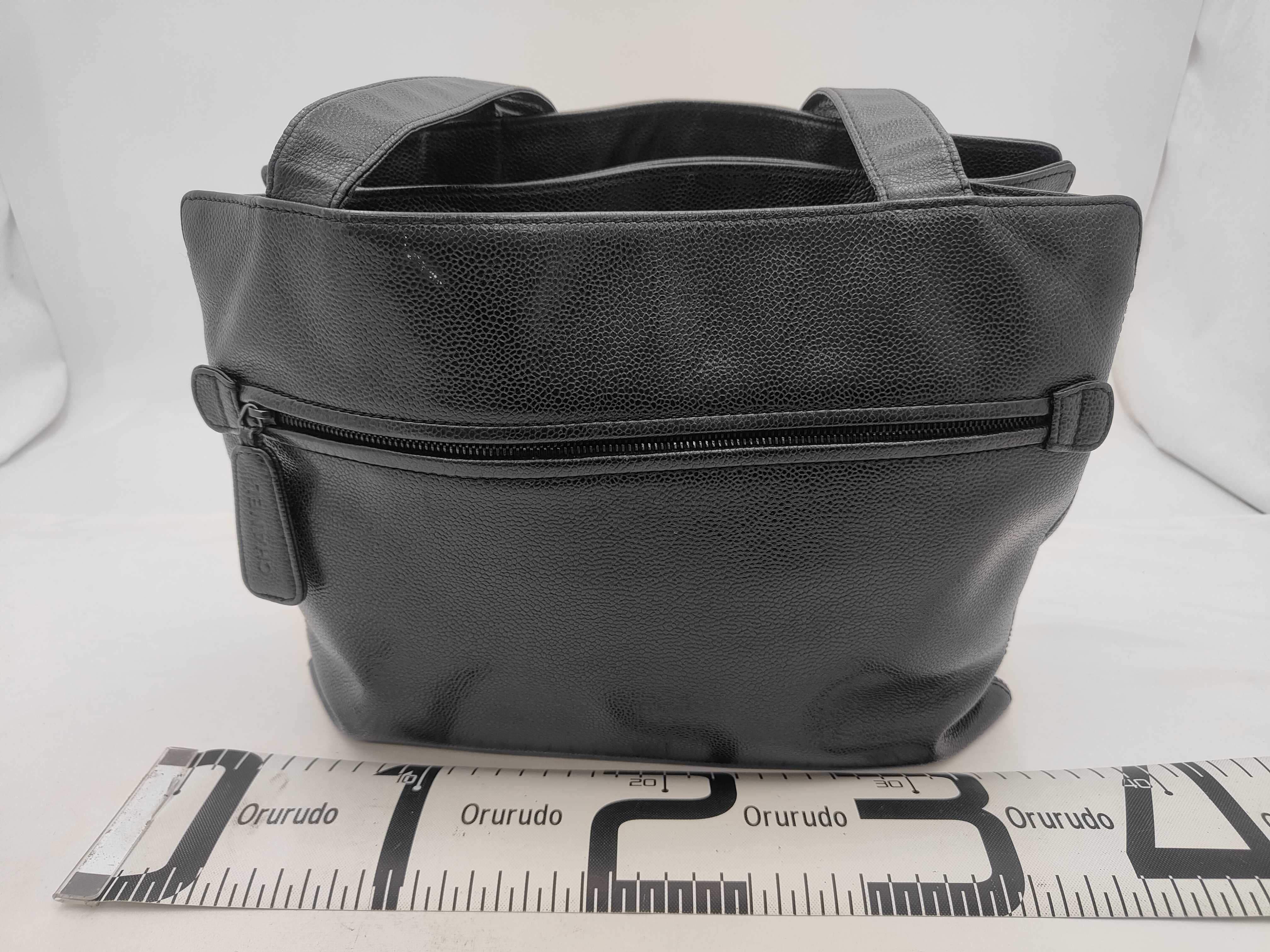 Coco Mark Caviar Skin Black Tote Bag (Serial Number 6, 6197346) — view 2