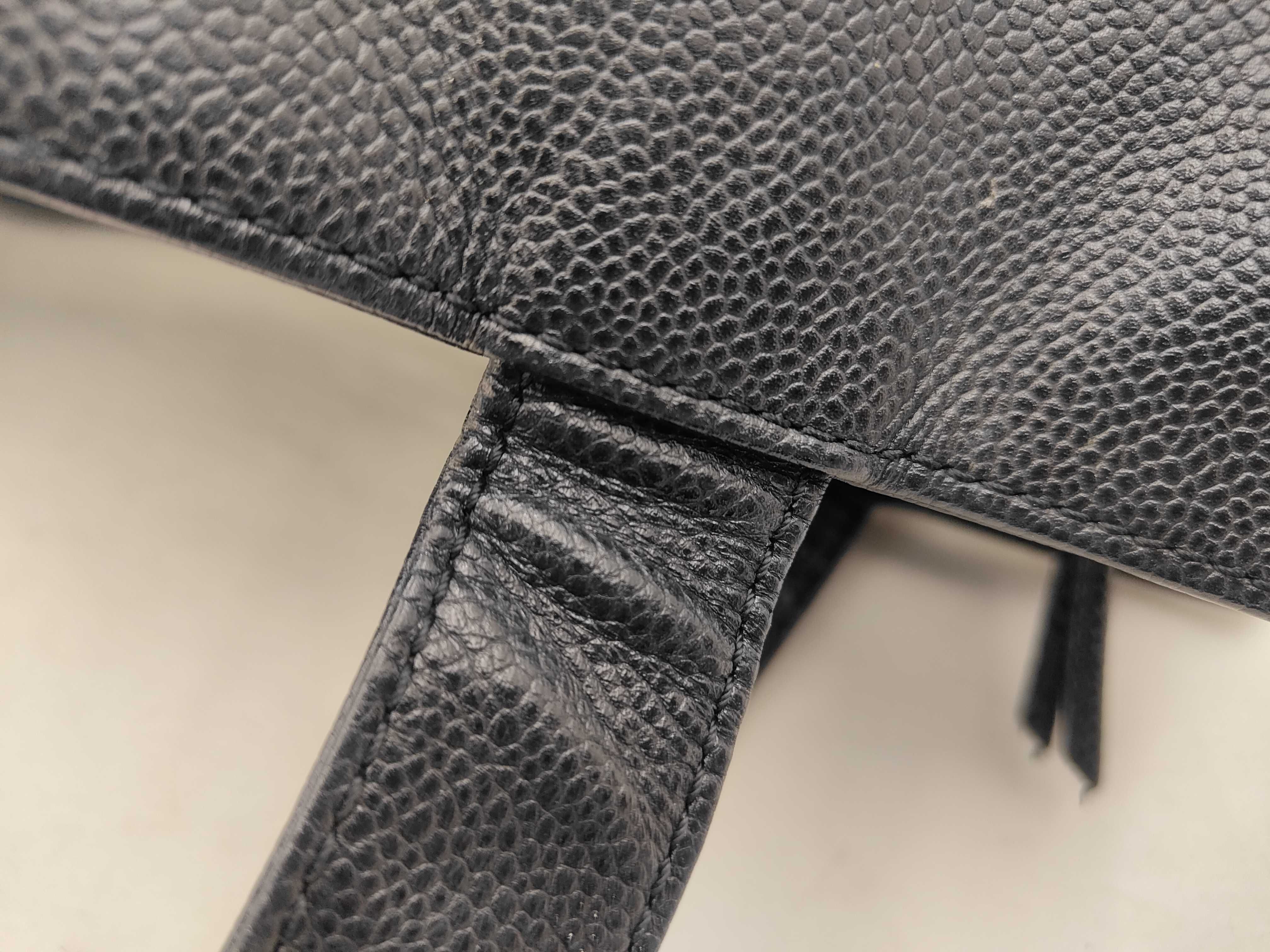 Coco Mark Caviar Skin Black Tote Bag (Serial Number 6, 6197346) — view 5