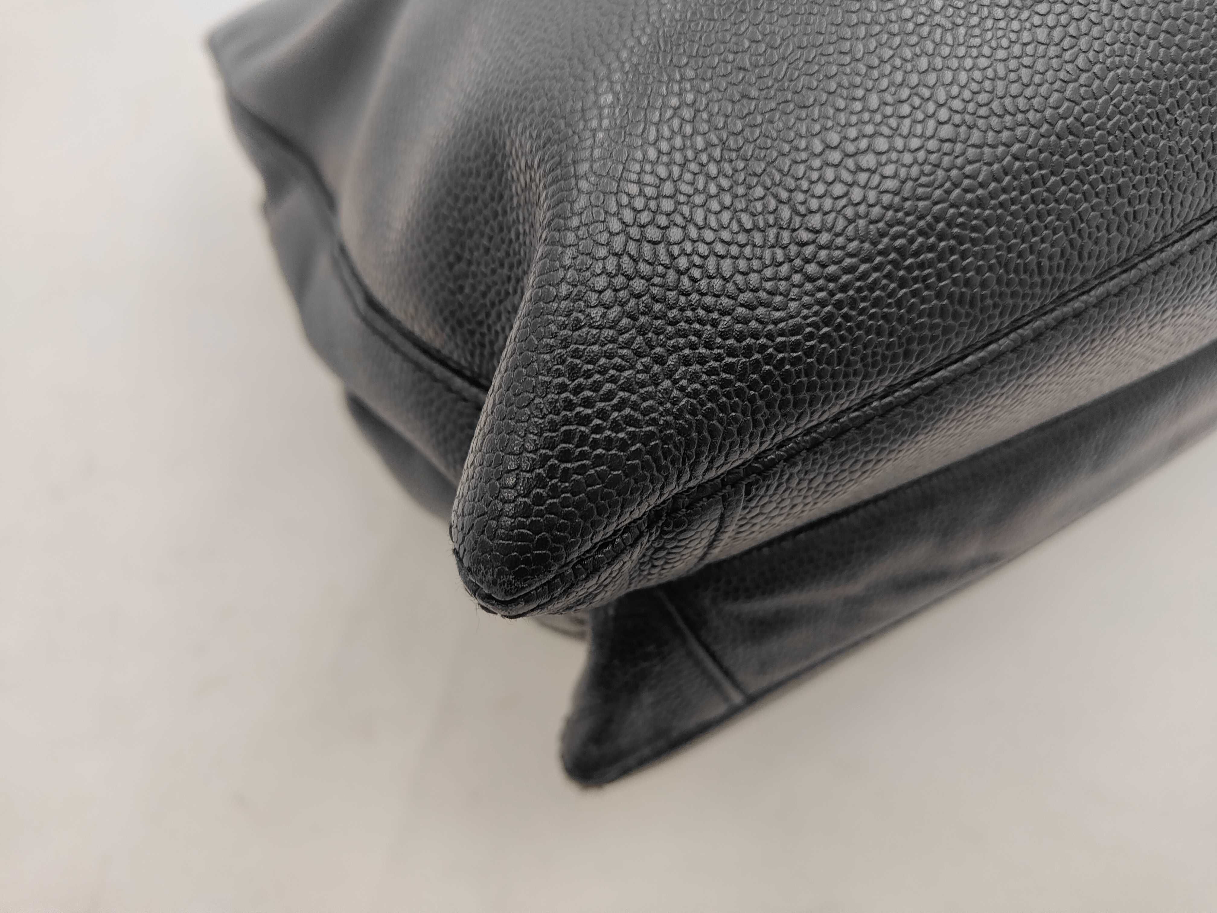 Coco Mark Caviar Skin Black Tote Bag (Serial Number 6, 6197346) — view 6