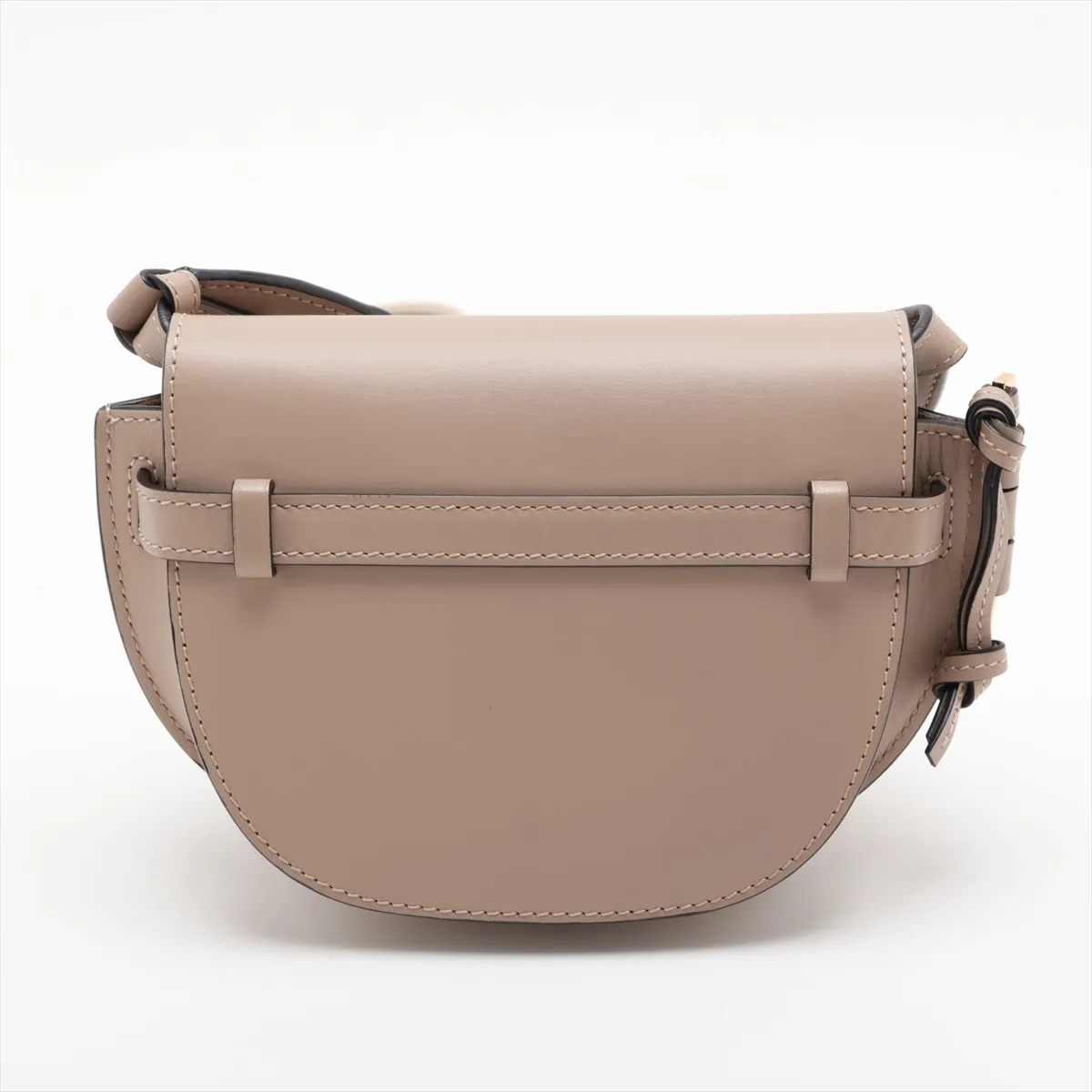 Gate Dual Mini Leather Shoulder Bag, Beige — view 2