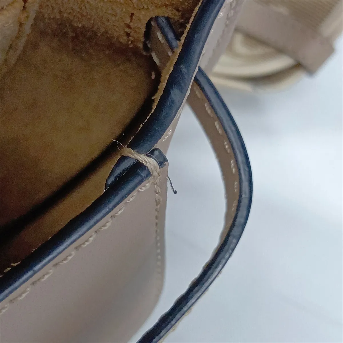 Gate Dual Mini Leather Shoulder Bag, Beige — view 10