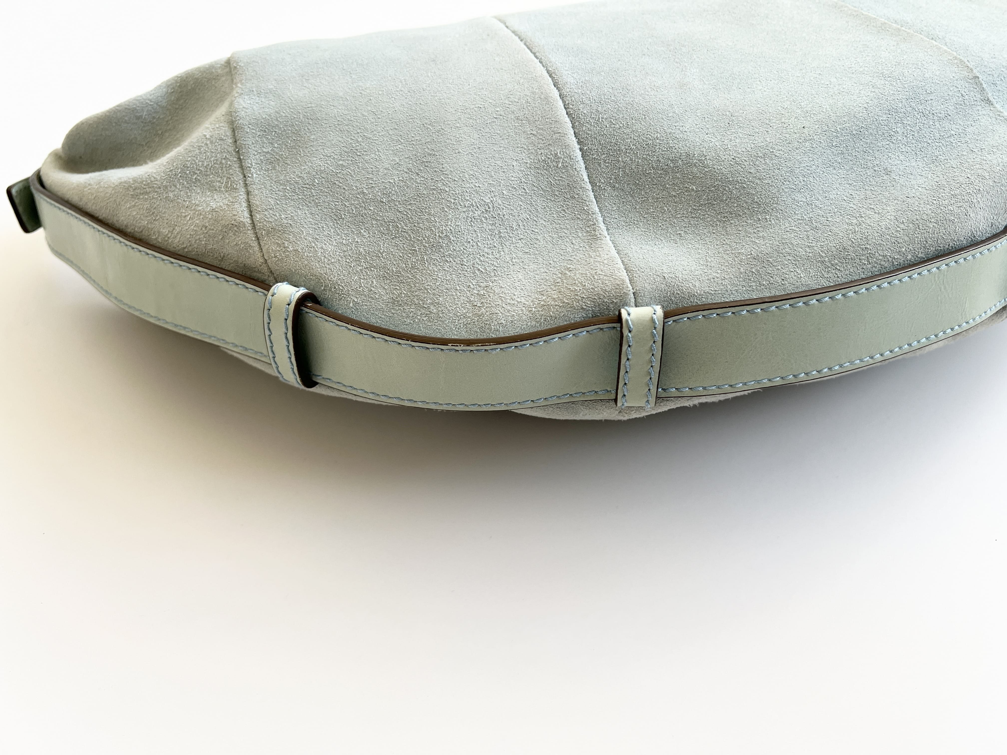 Rive Gauche Mombasa Suede Leather Ring Shoulder Bag — view 13