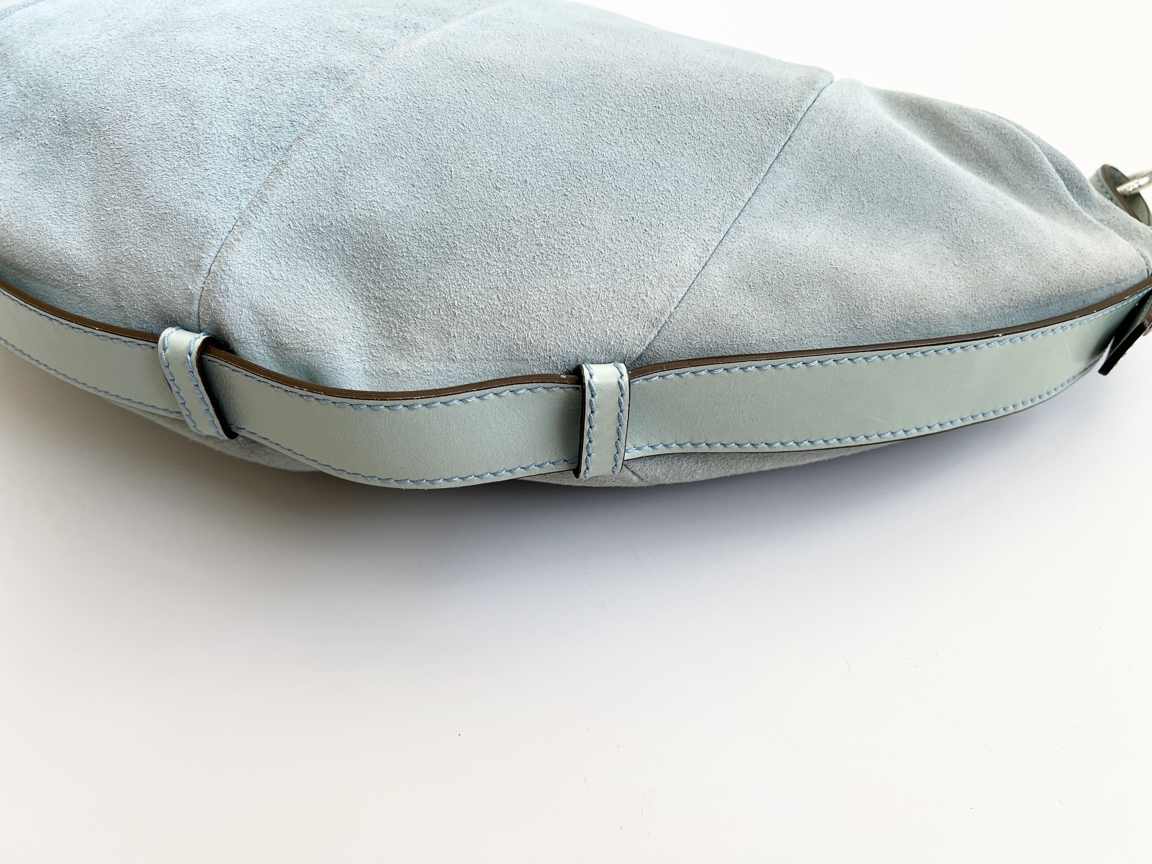 Rive Gauche Mombasa Suede Leather Ring Shoulder Bag — view 14