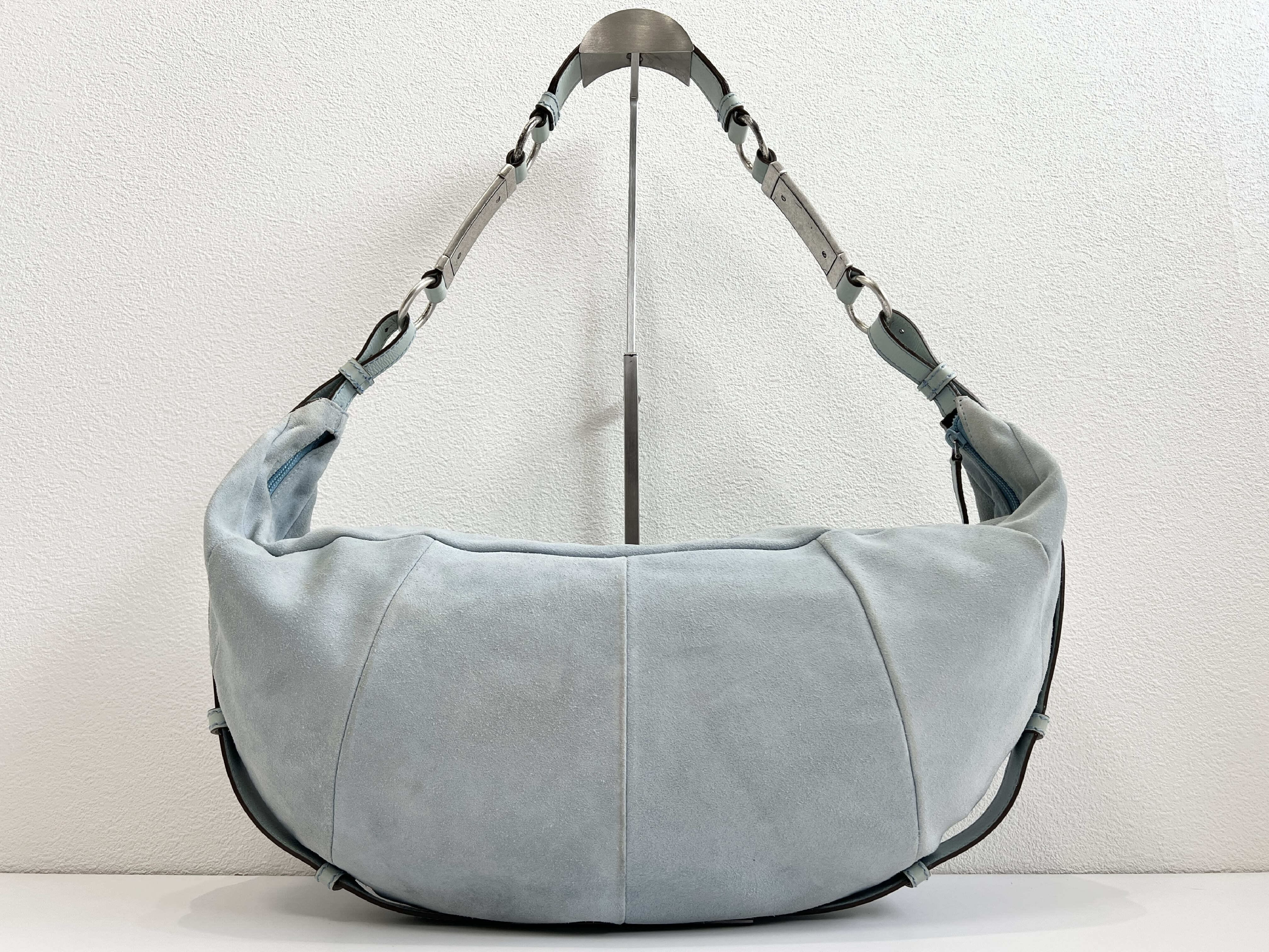 Rive Gauche Mombasa Suede Leather Ring Shoulder Bag — view 3