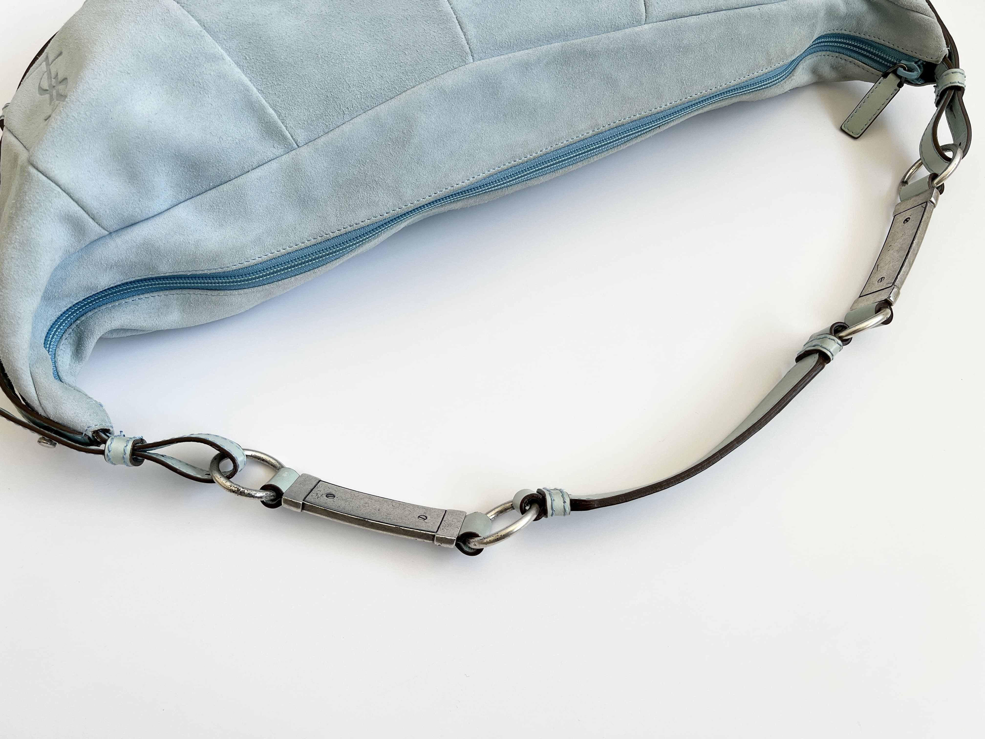 Rive Gauche Mombasa Suede Leather Ring Shoulder Bag — view 4