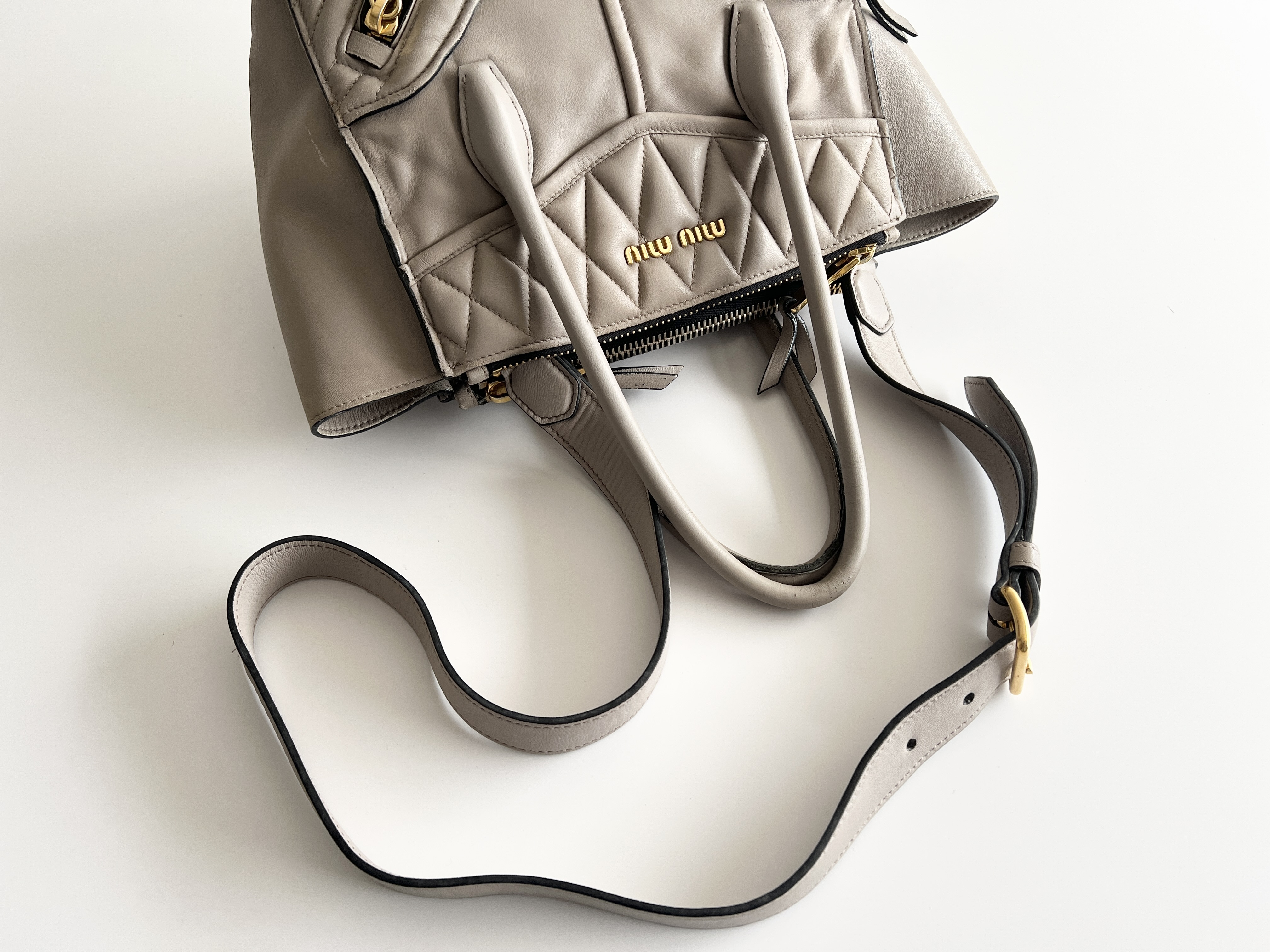 Biker Quilted Leather 2-Way Handbag Tote Bag Shoulder Bag — view 3