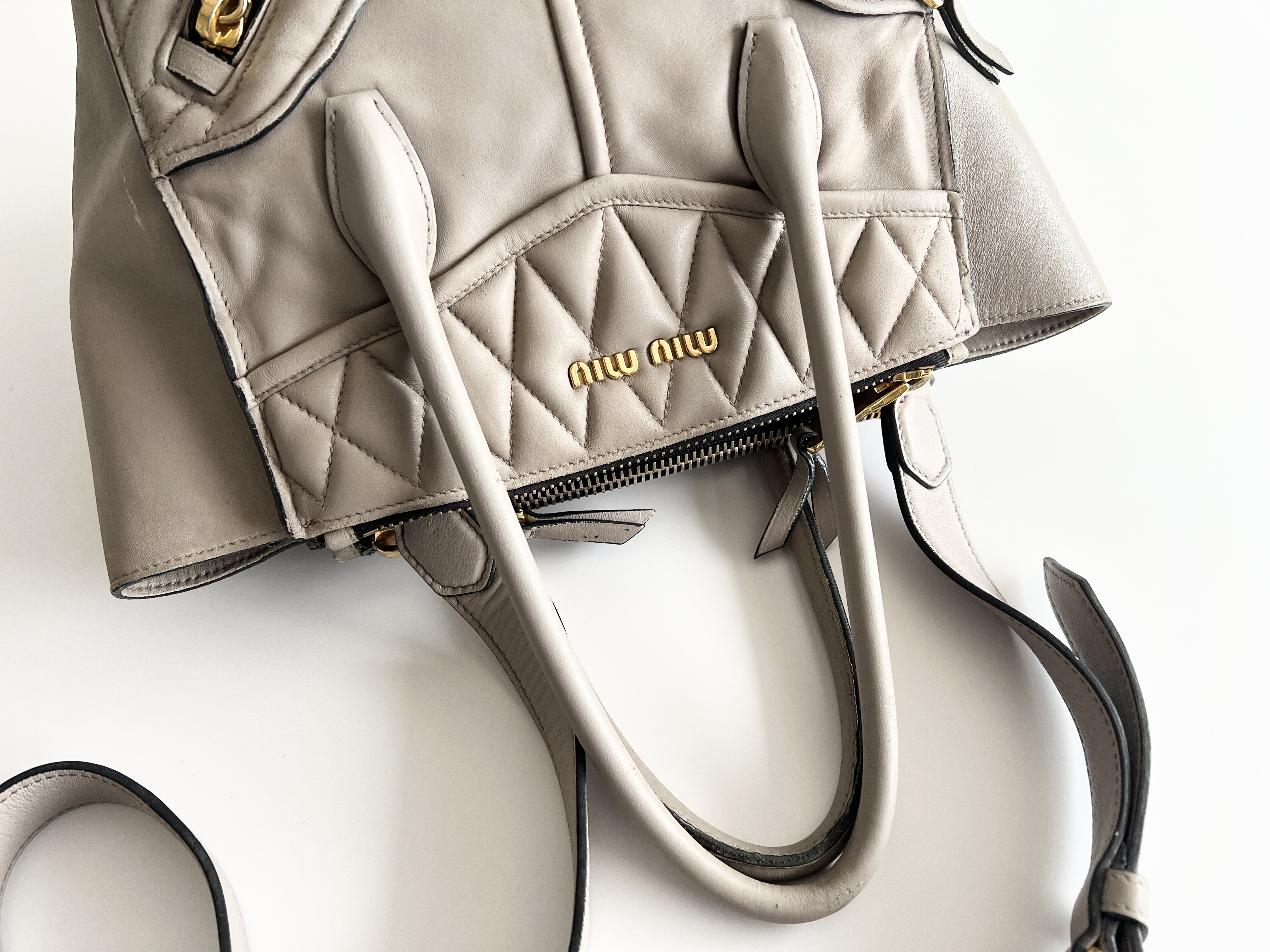 Biker Quilted Leather 2-Way Handbag Tote Bag Shoulder Bag — view 4