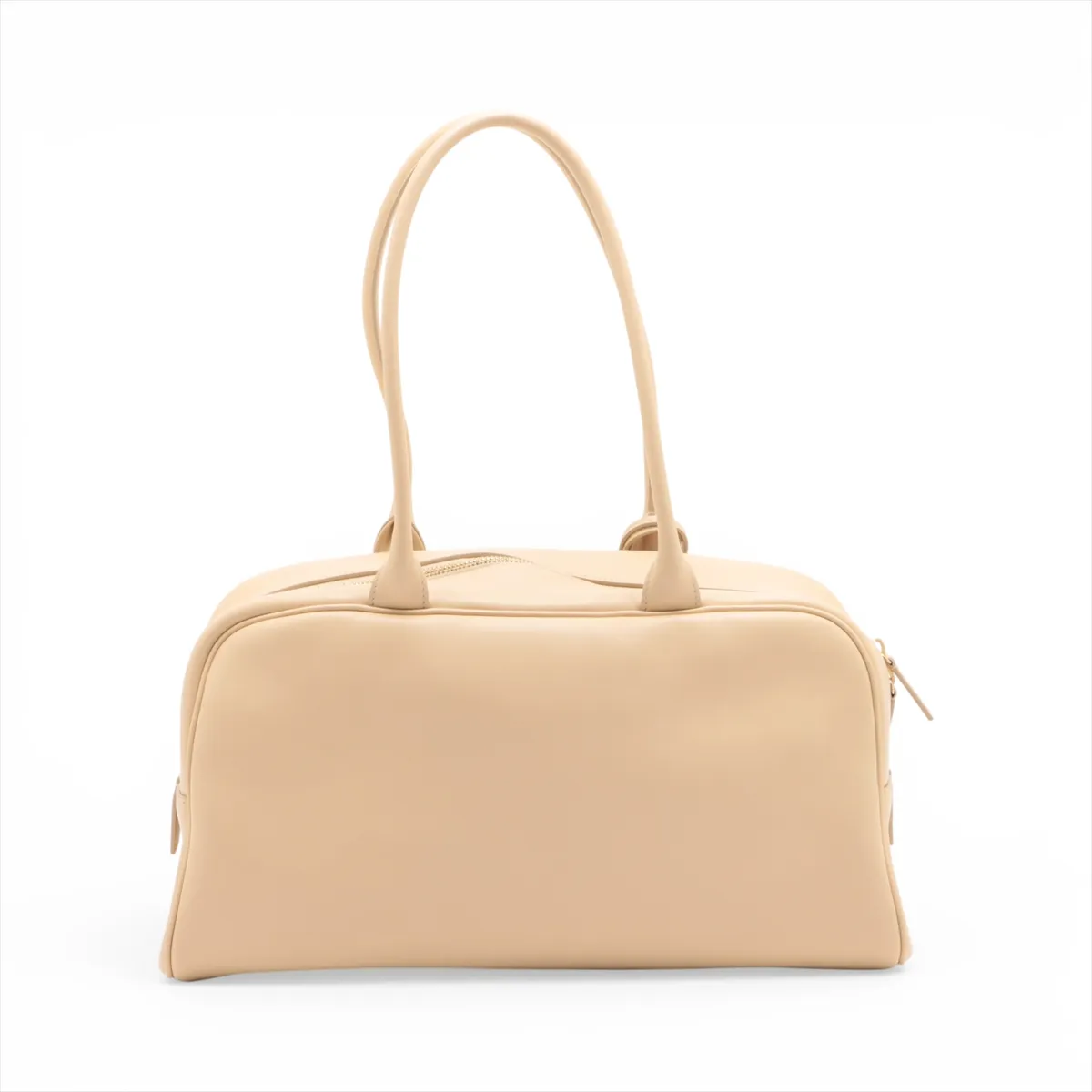 [Individually packaged] Chanel Coco Mark Leather Shoulder Bag, Bowling Style, Large, Beige, Gold Hardware, UG984J76, Random Plate AS6211 — view 2