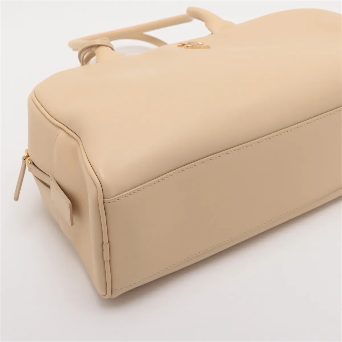 [Individually packaged] Chanel Coco Mark Leather Shoulder Bag, Bowling Style, Large, Beige, Gold Hardware, UG984J76, Random Plate AS6211 — view 4