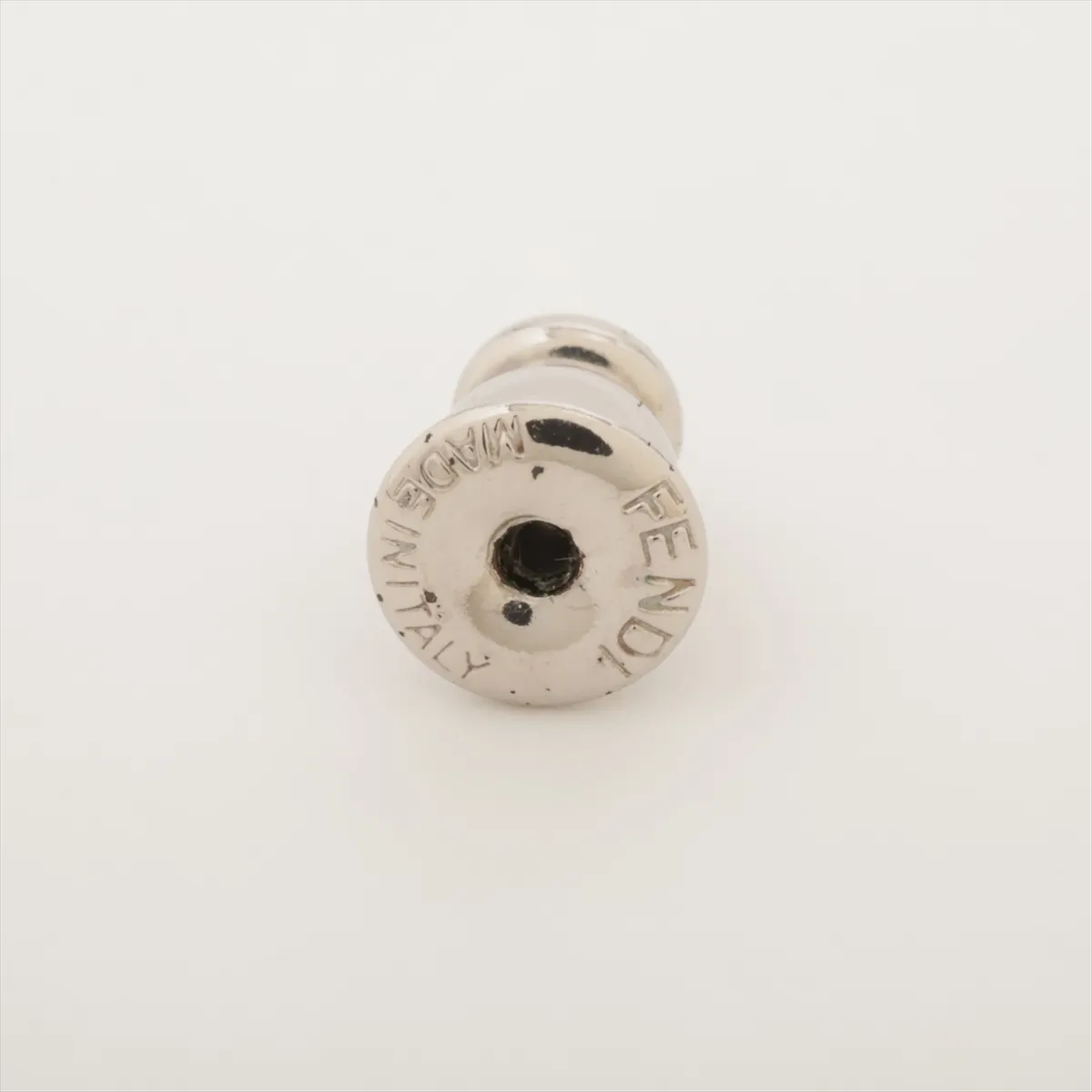 F is Fendi 1A0722 Earrings (Pair) GP x Rhinestone Silver. — view 5