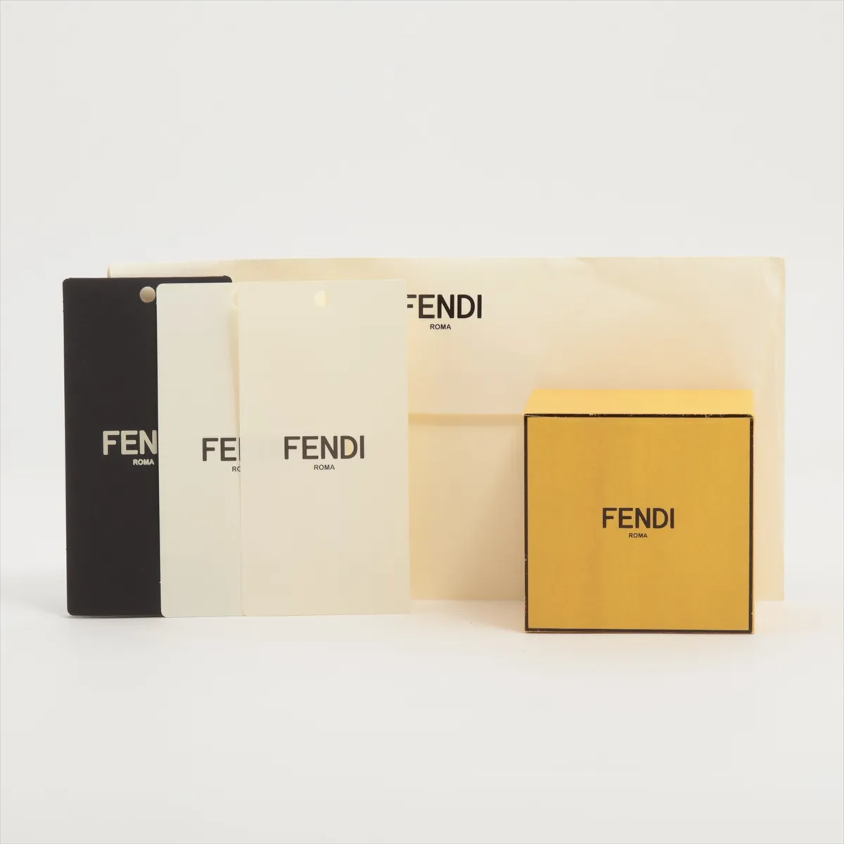 F is Fendi 1A0722 Earrings (Pair) GP x Rhinestone Silver. — view 6