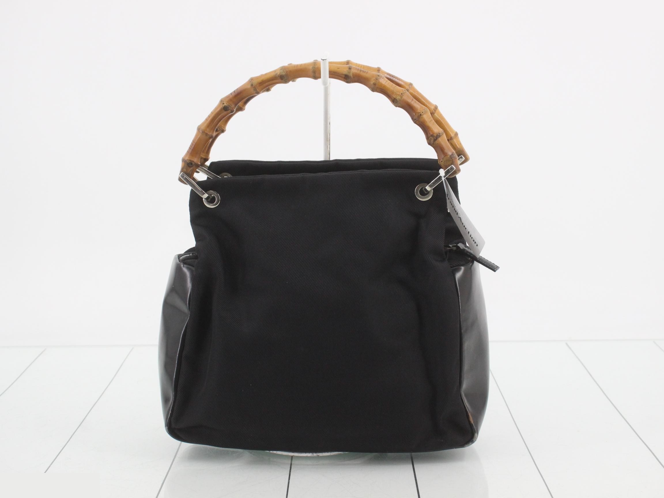 Bamboo handbag, black — view 2