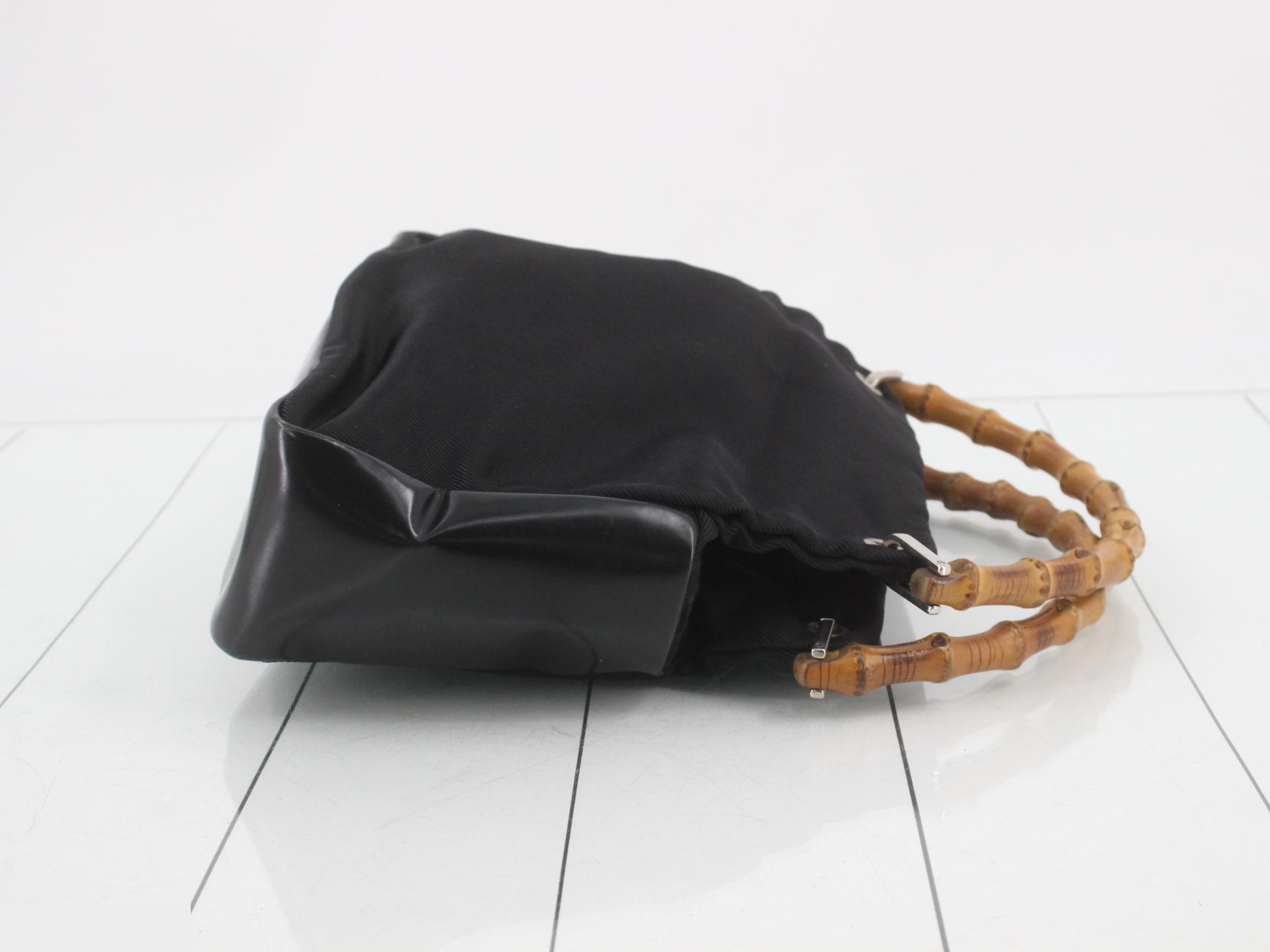 Bamboo handbag, black — view 3