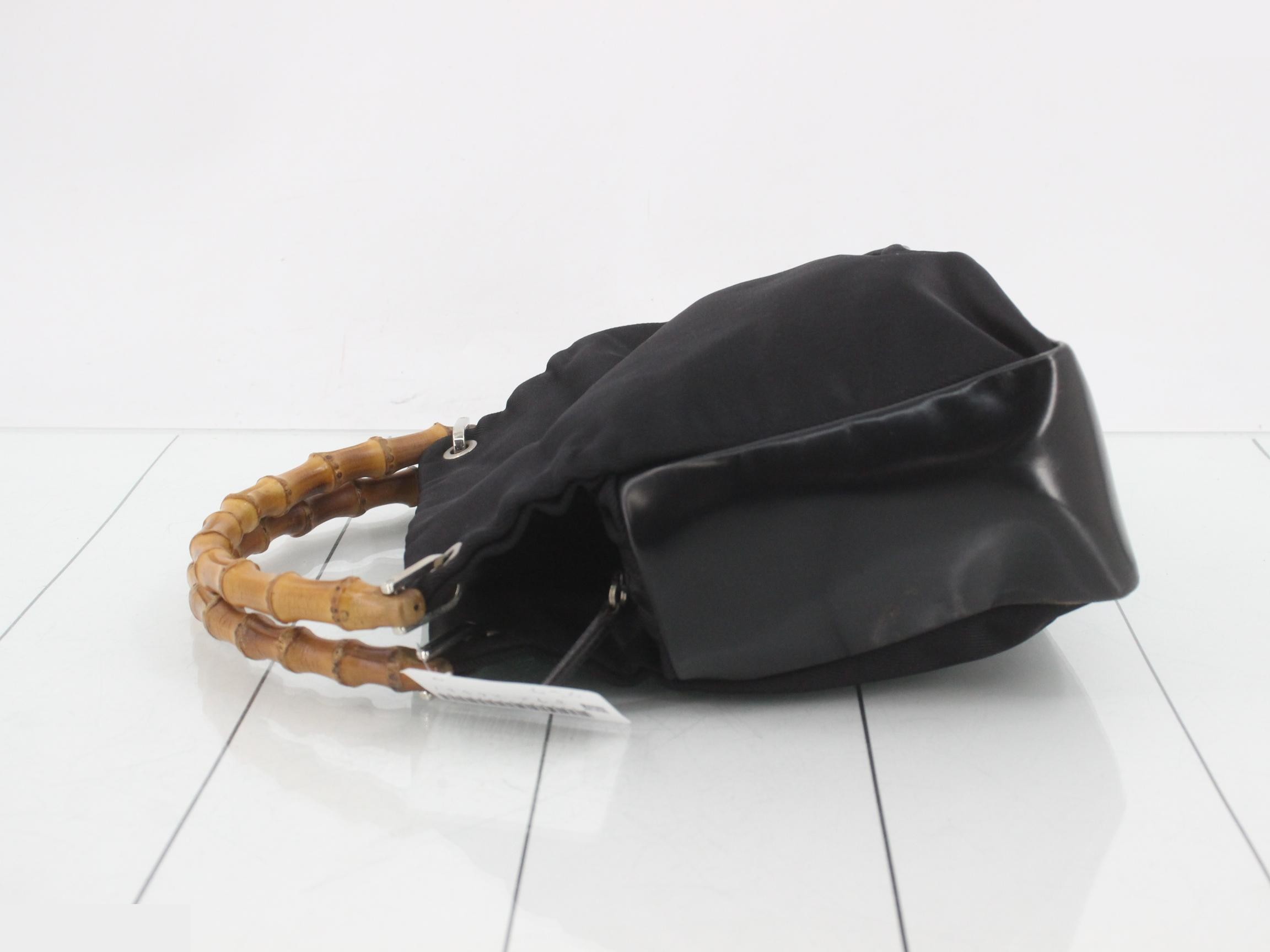 Bamboo handbag, black — view 4