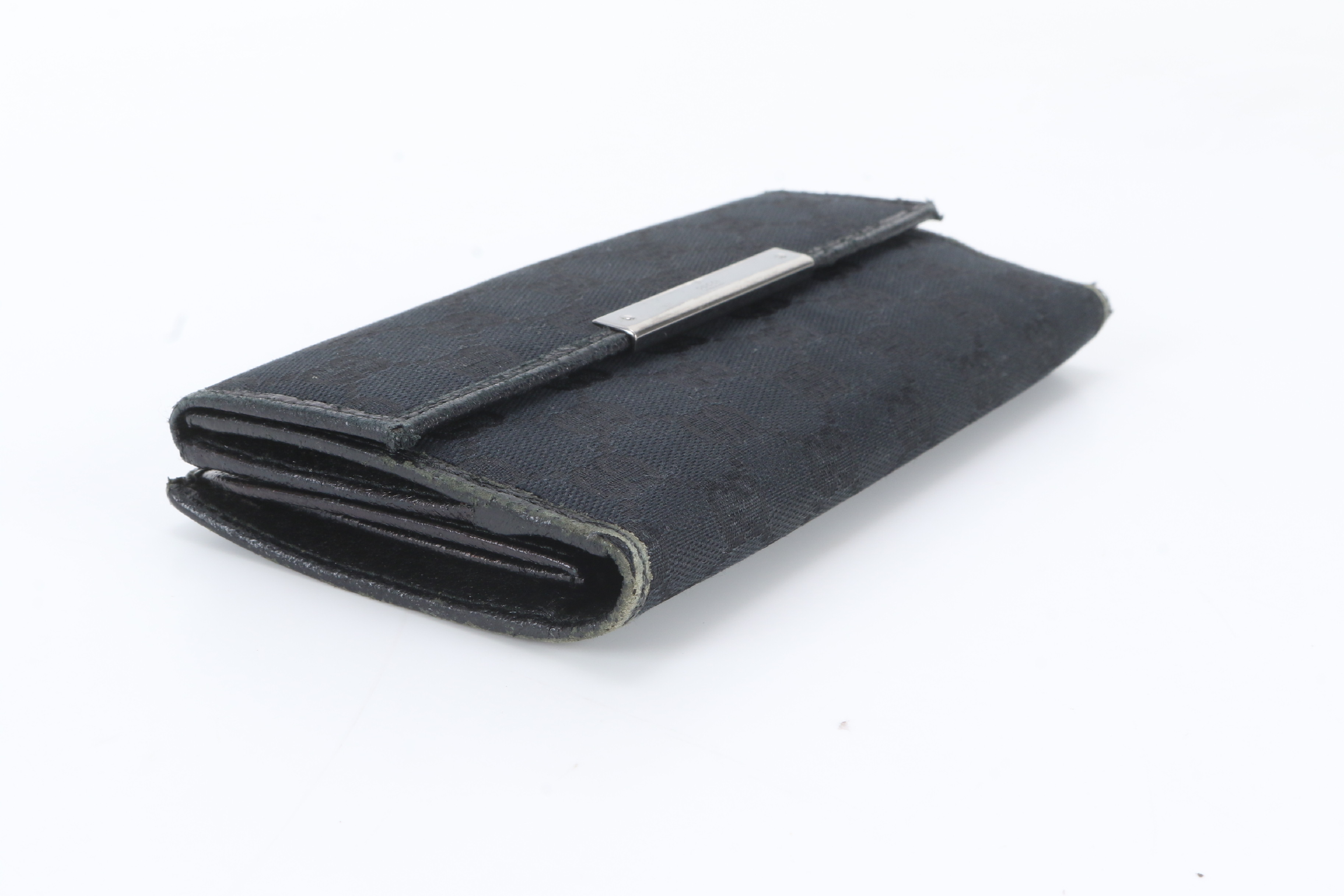 Leather Long Wallet, Black — view 3