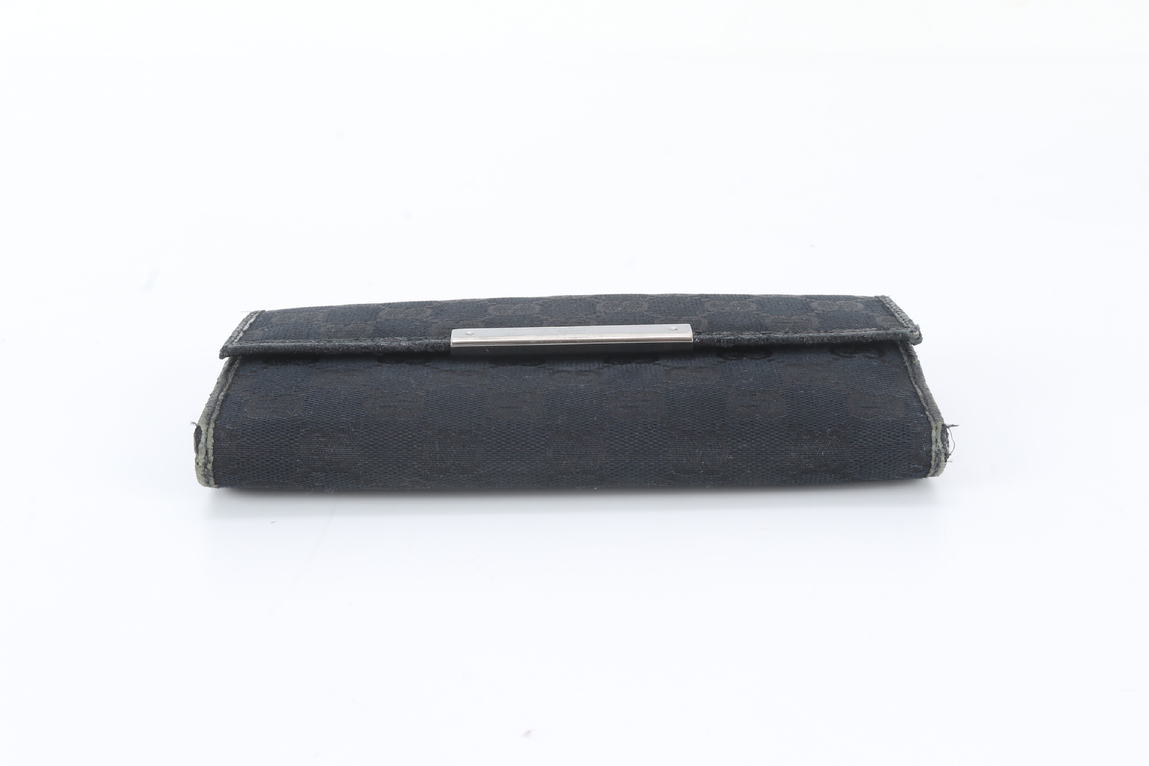Leather Long Wallet, Black — view 4