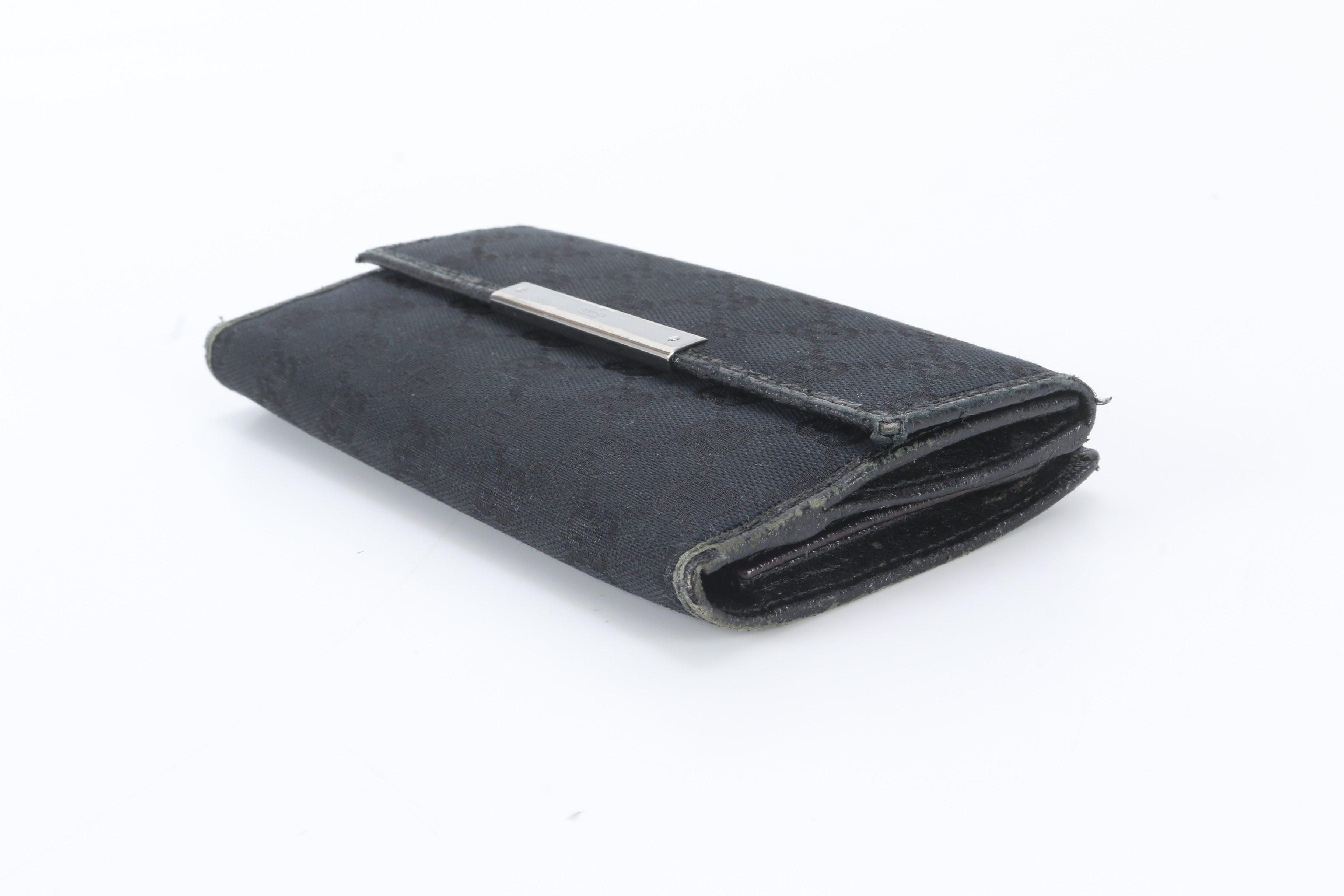 Leather Long Wallet, Black — view 5