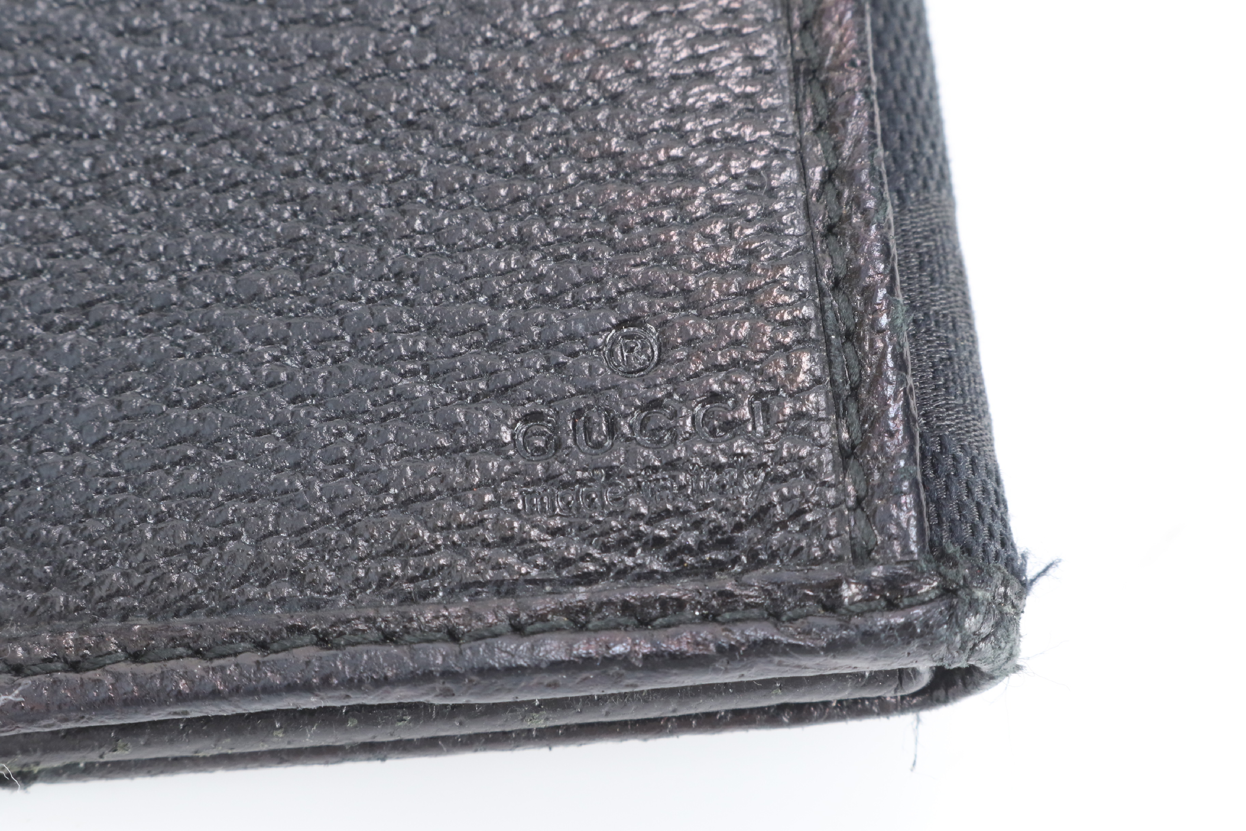 Leather Long Wallet, Black — view 7