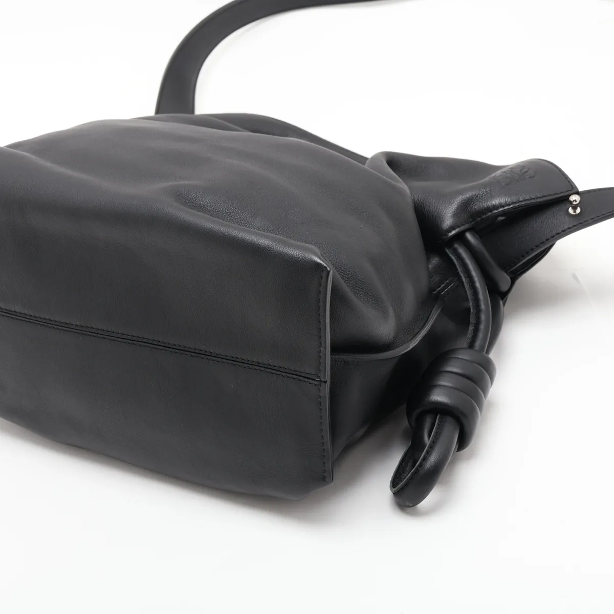 Flamenco Clutch Large Leather Shoulder Bag Black — view 3