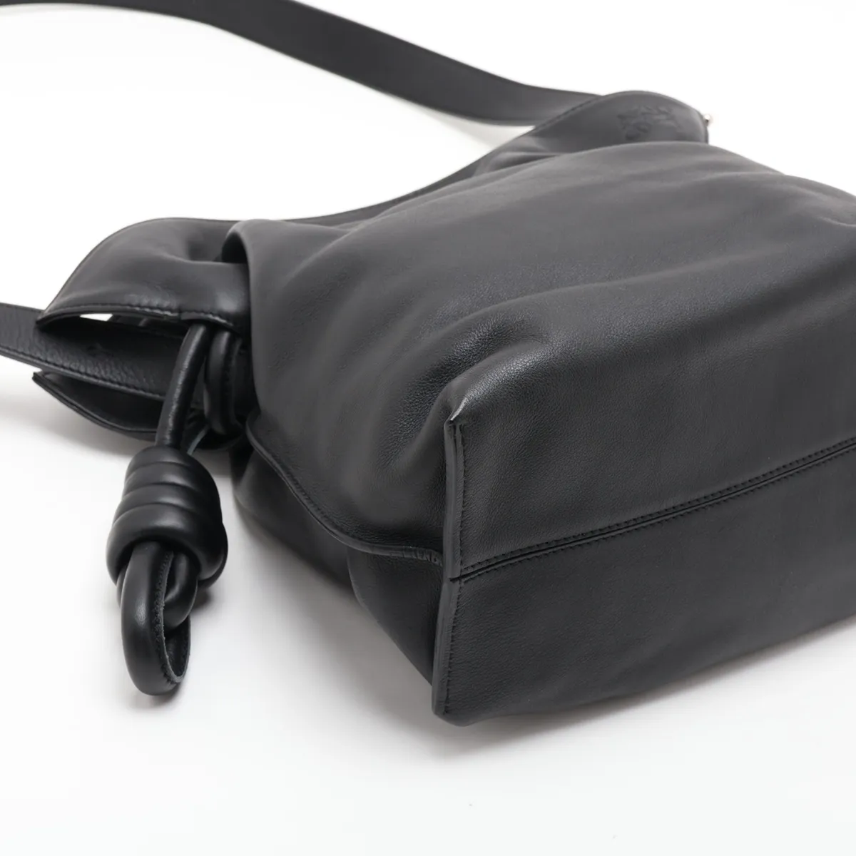 Flamenco Clutch Large Leather Shoulder Bag Black — view 4