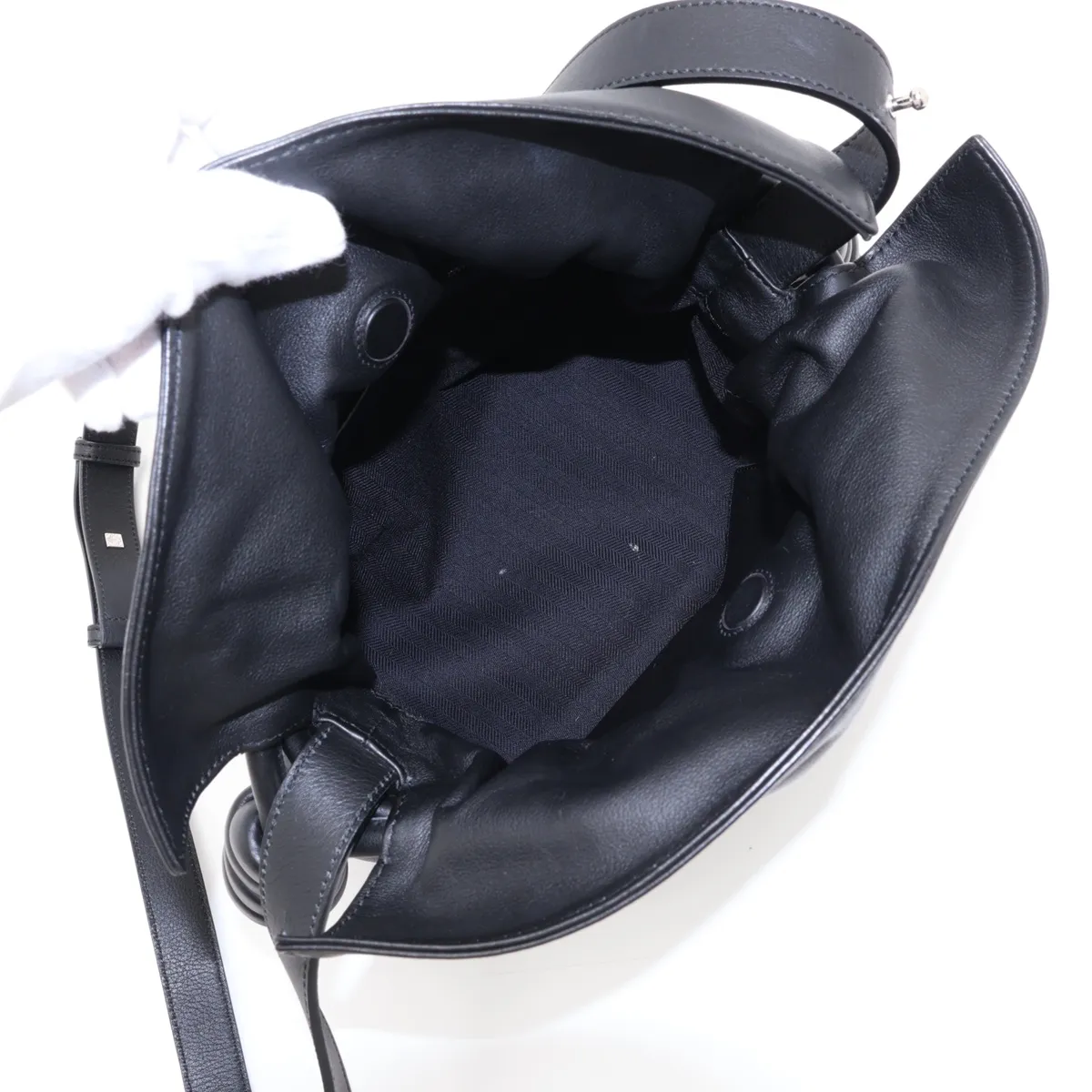 Flamenco Clutch Large Leather Shoulder Bag Black — view 6