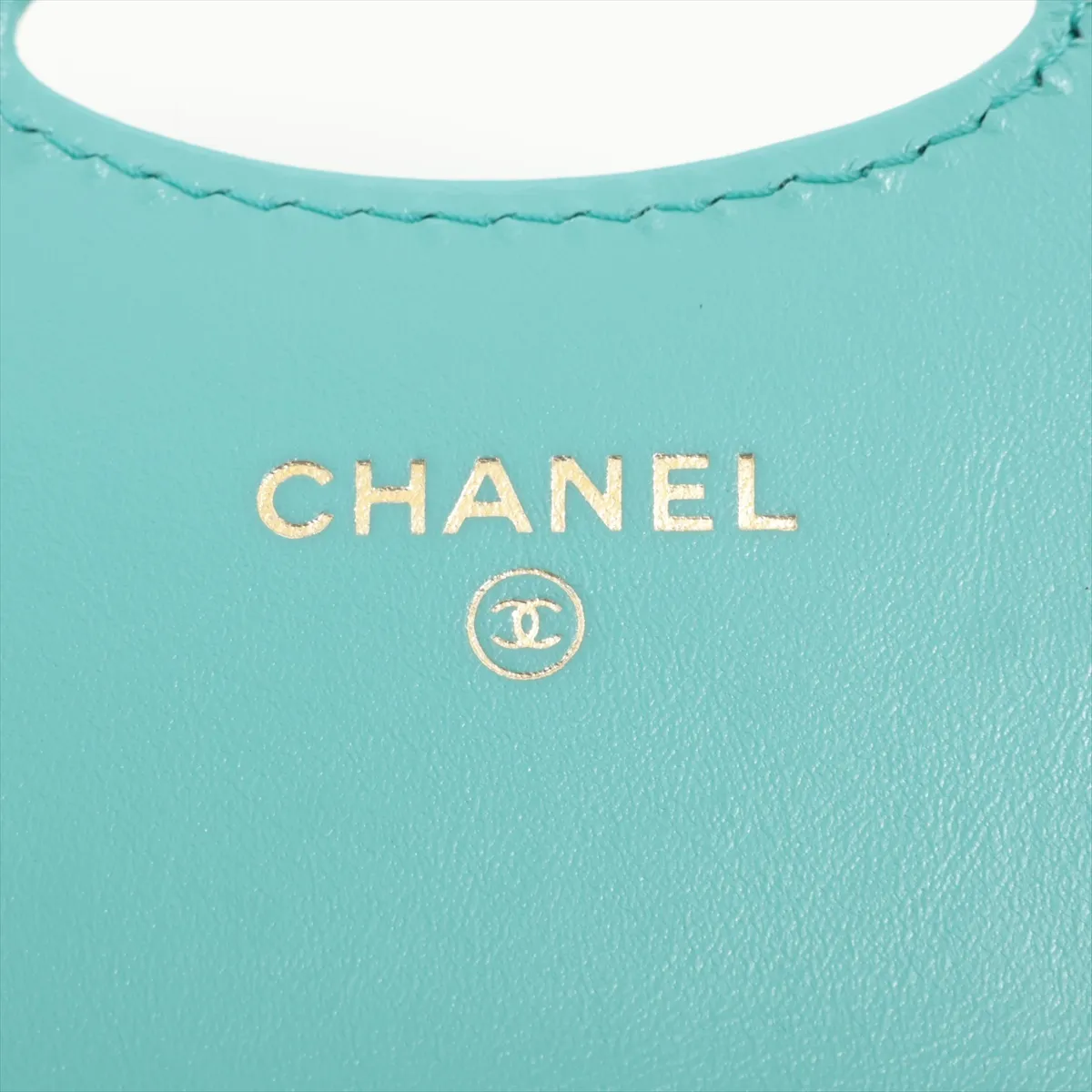 31 Lambskin Card Case, Blue with Gold Hardware, KH5954XC — view 7